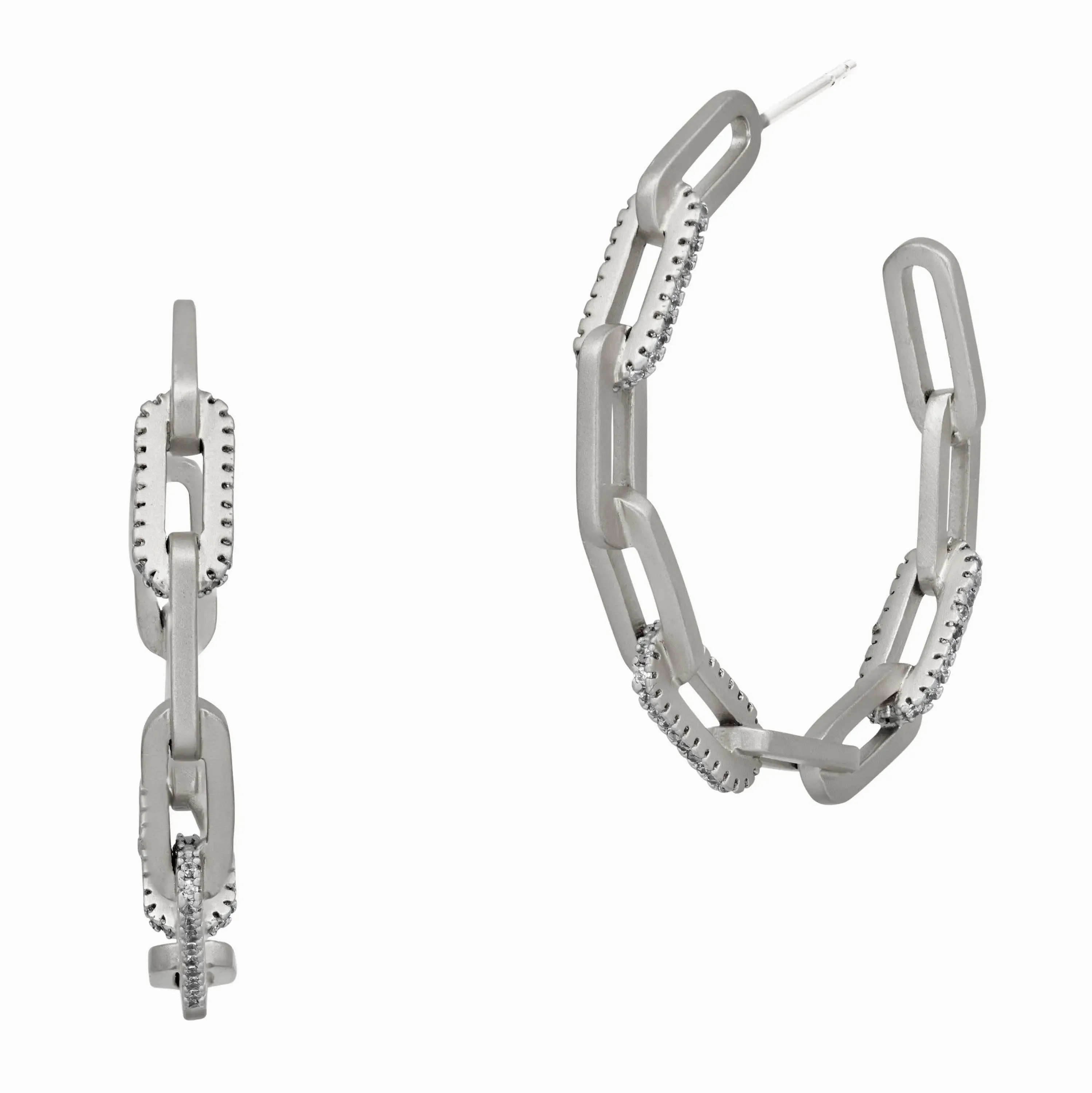 Coastal Chain Link Hoop Earring