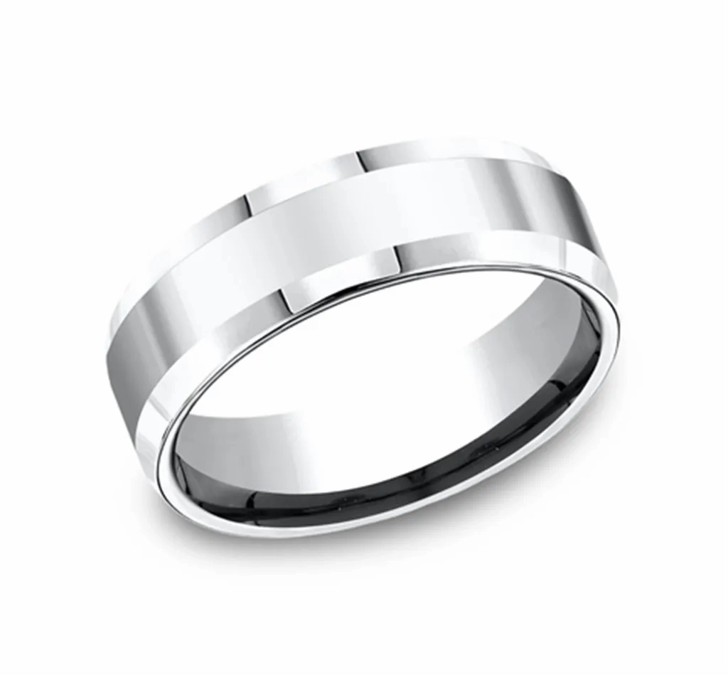 Cobalt Chrome 7mm Beveled Wedding Band