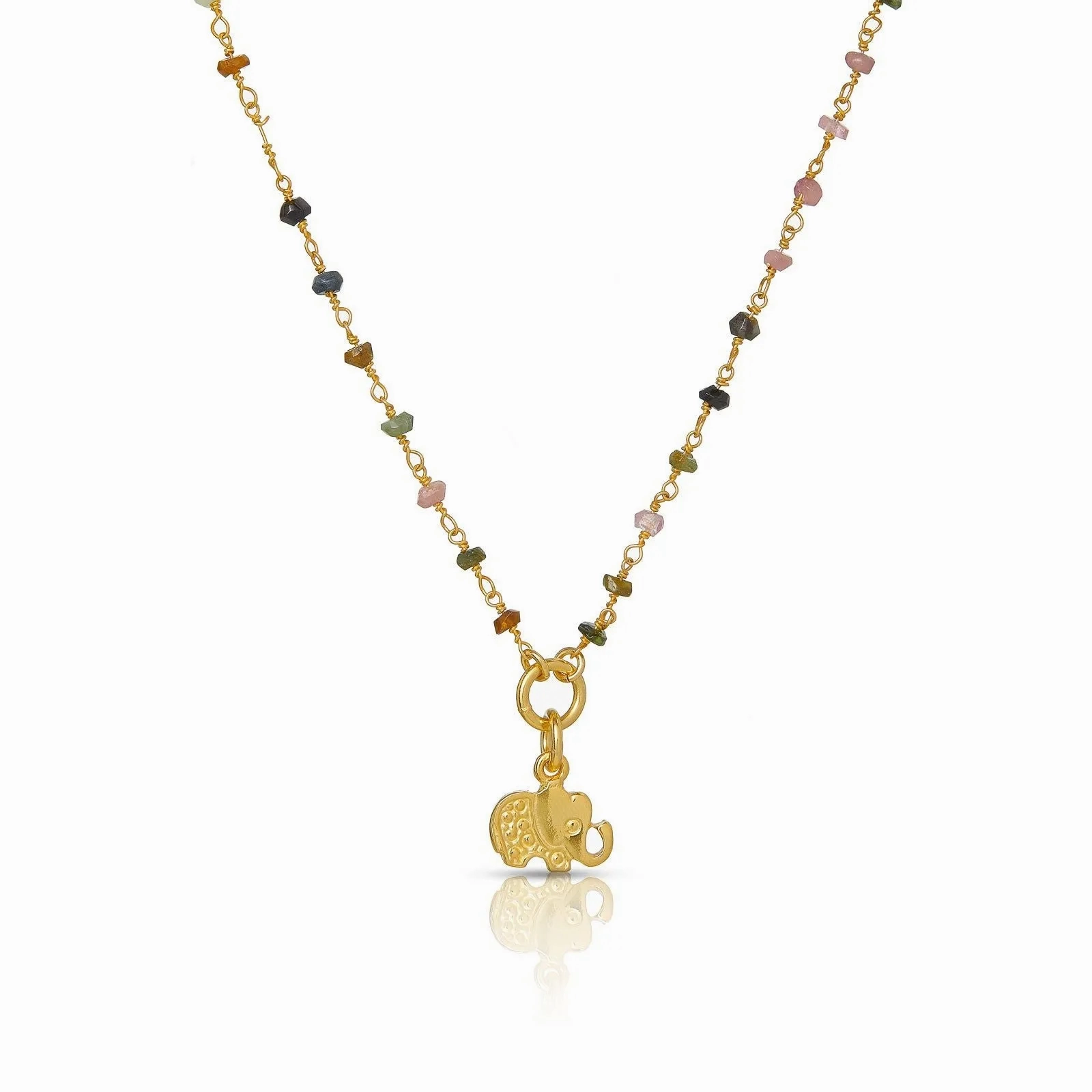 Collar Ananda 18K Gold Plated Necklace w. Tourmaline