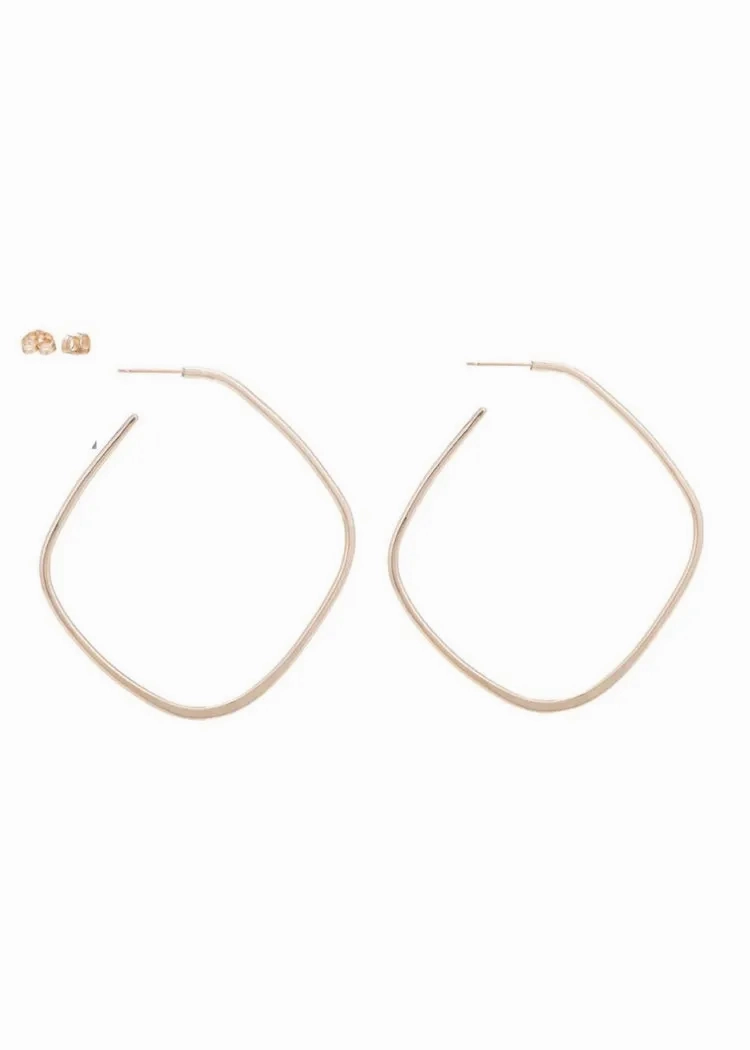 Colleen Mauer Designs | Large Yellow Gold Square Hoops