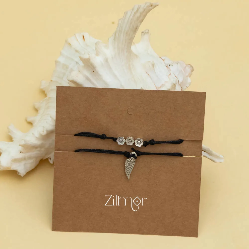 Combo of 3 Flower &amp; Feather charm Anklet