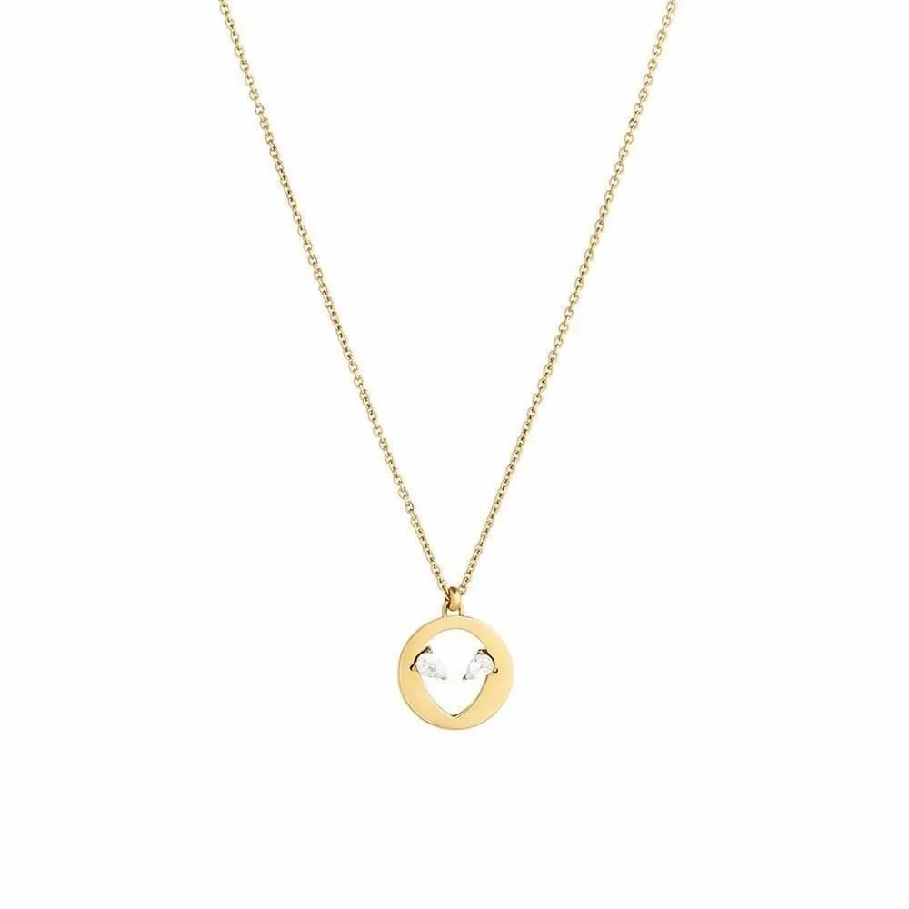 Cosmo Martian 18K Gold Plated Necklace w. Zirconia