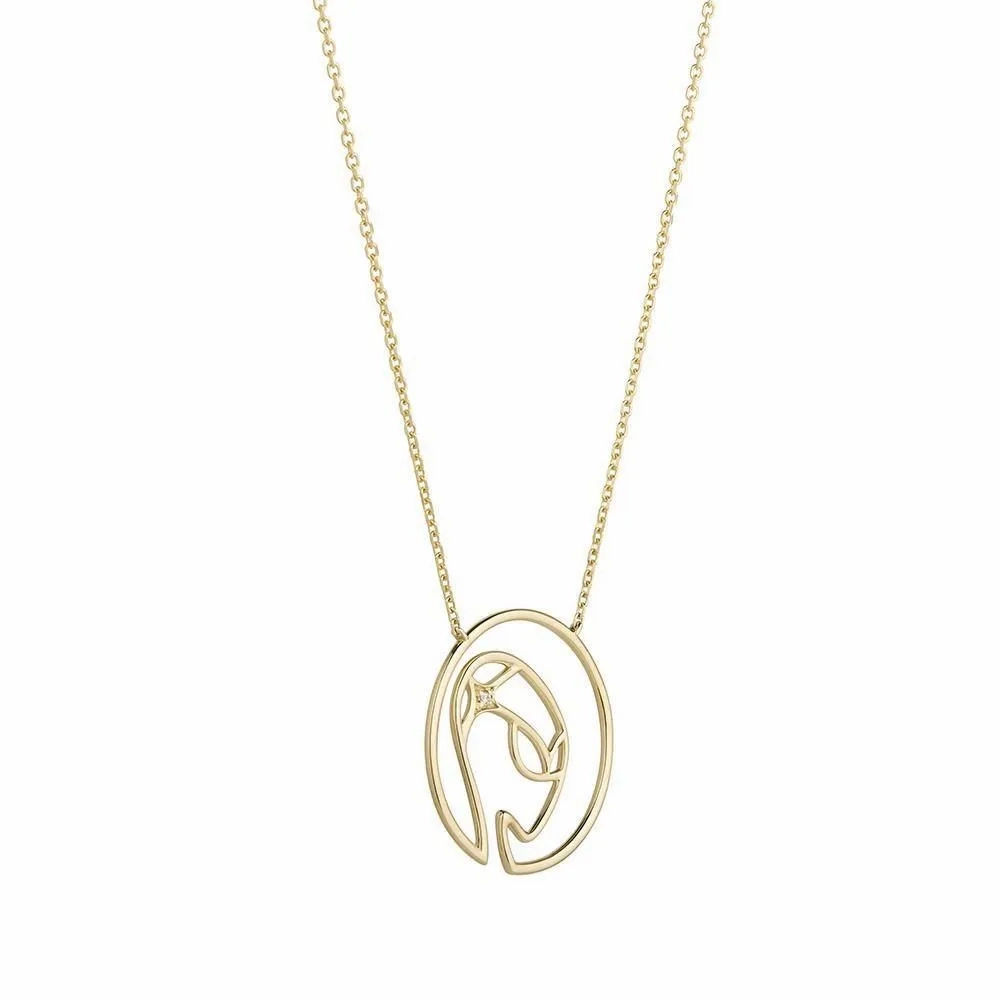 Cosmo Space Friend 18K Gold Plated Necklace w. Zirconia
