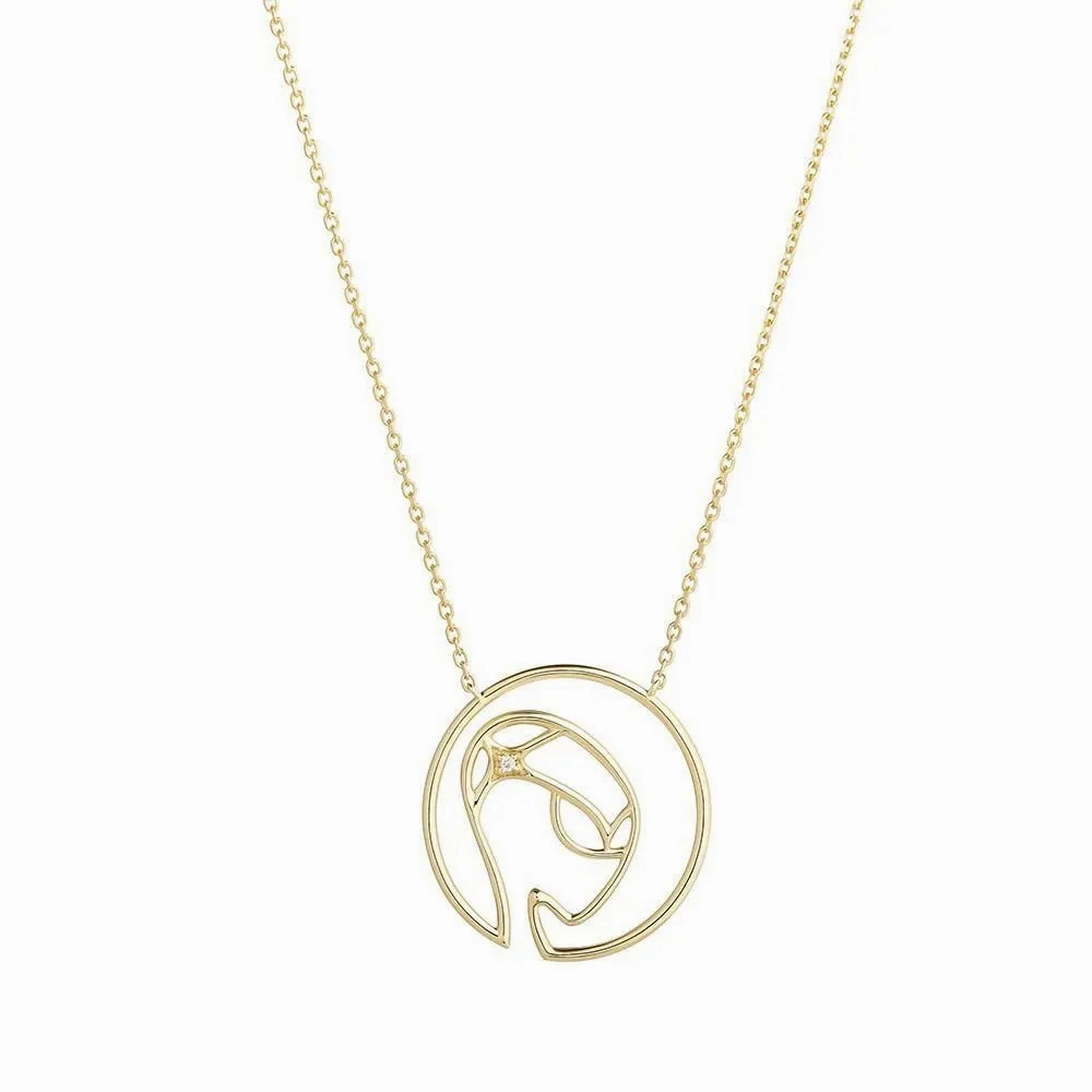 Cosmo Space Friend 18K Gold Plated Necklace w. Zirconia