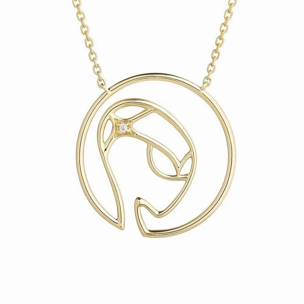 Cosmo Space Friend 18K Gold Plated Necklace w. Zirconia