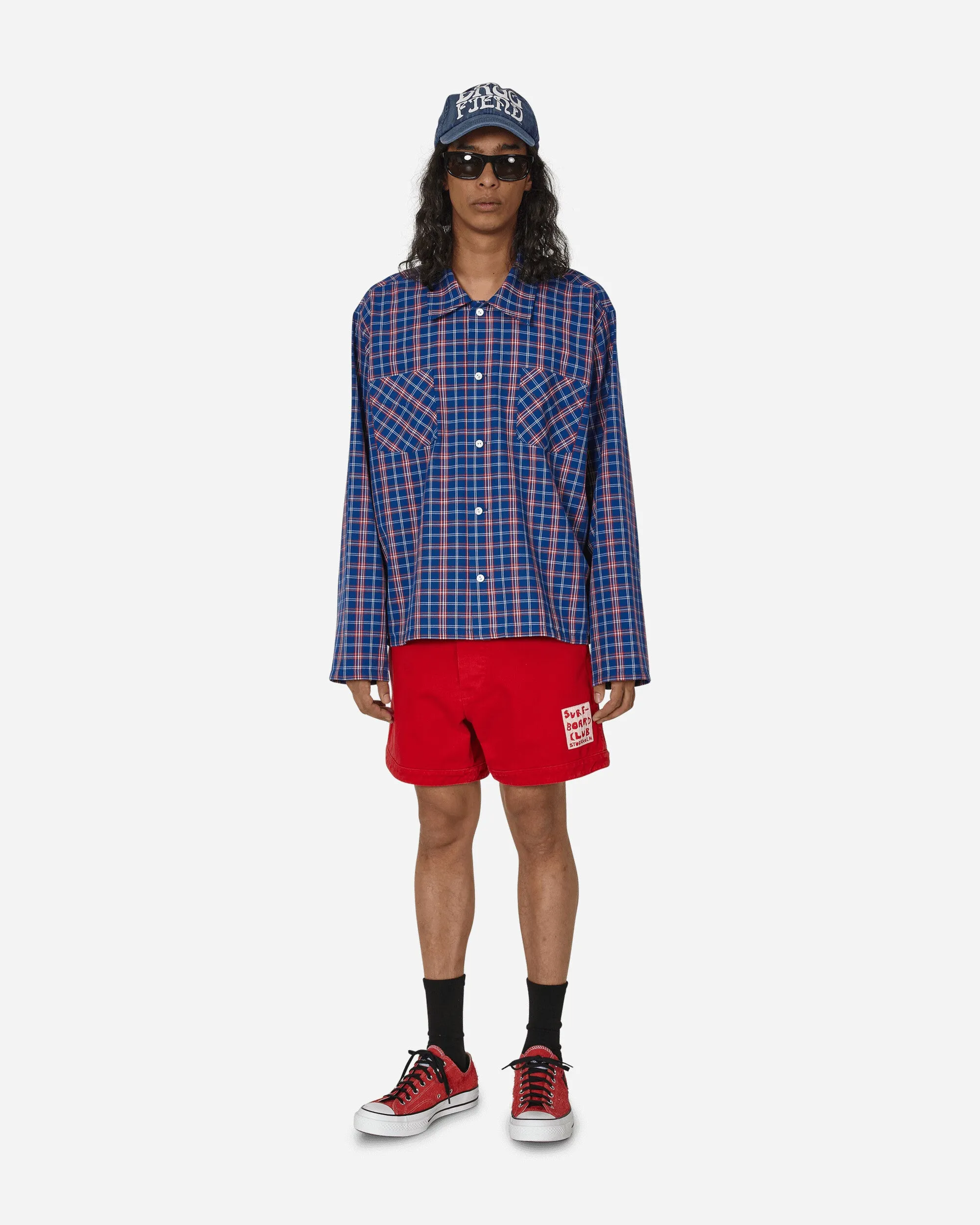 Baumwoll-Twill-Shorts Rot