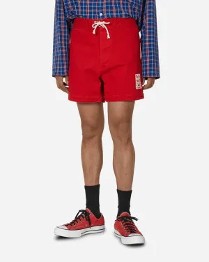 Baumwoll-Twill-Shorts Rot