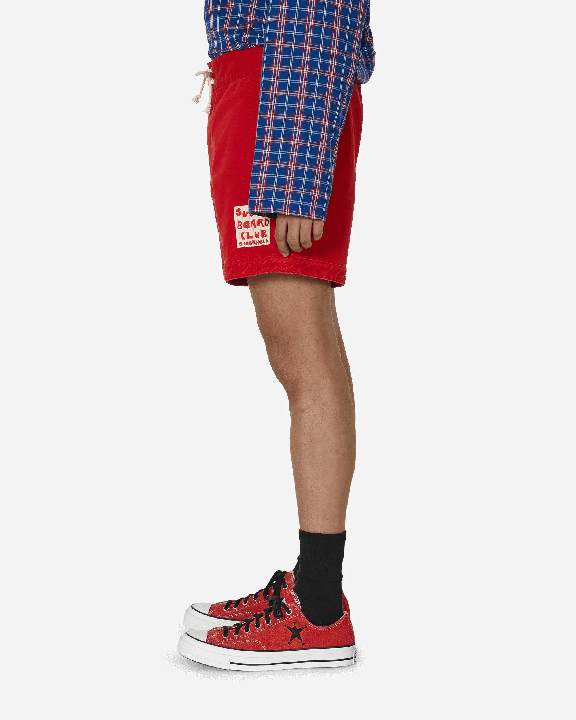 Baumwoll-Twill-Shorts Rot