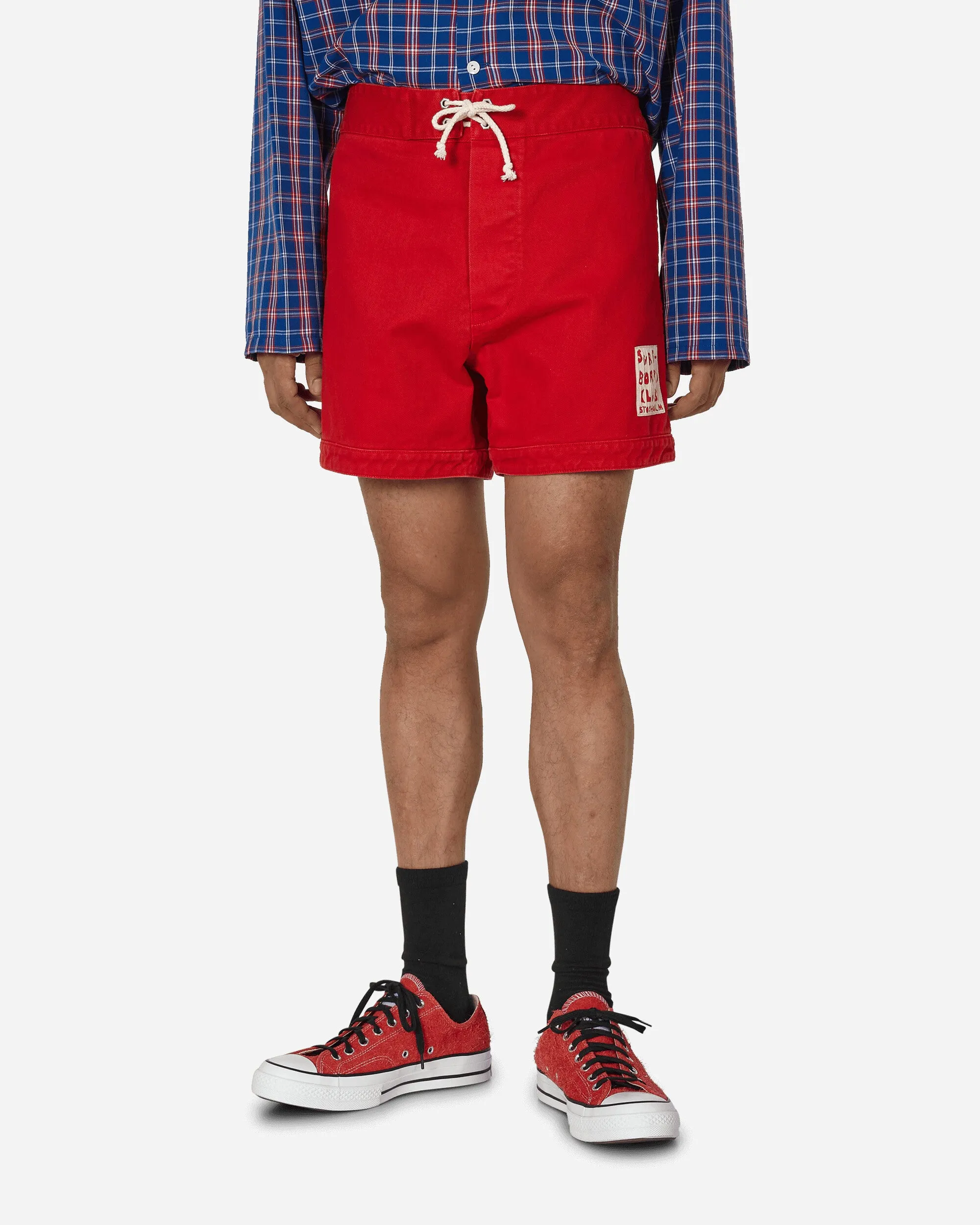Baumwoll-Twill-Shorts Rot