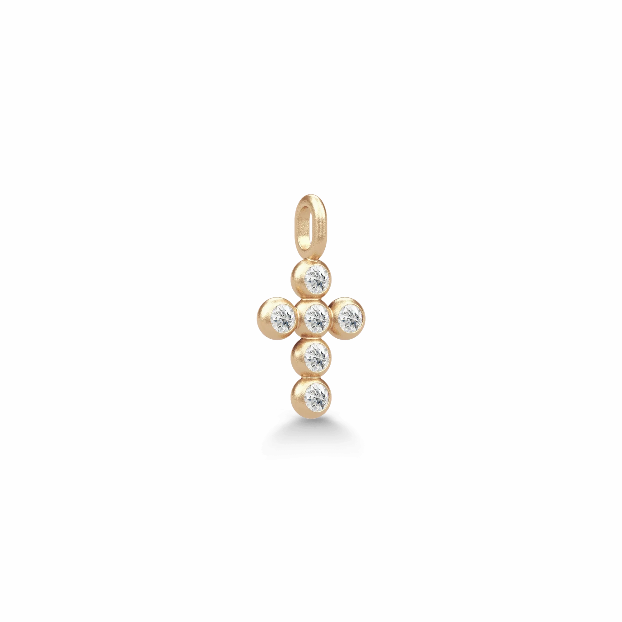 Cross 14K Gold Pendant w. Diamonds