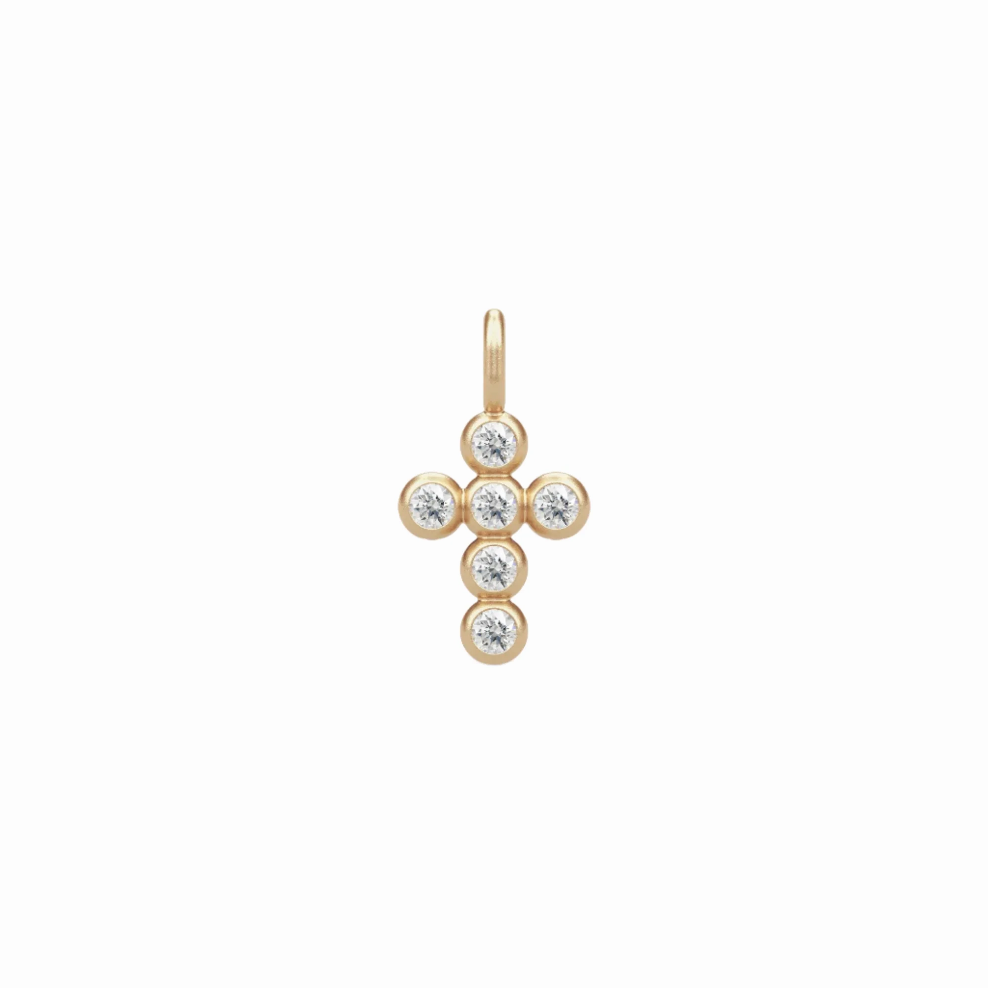 Cross 14K Gold Pendant w. Diamonds