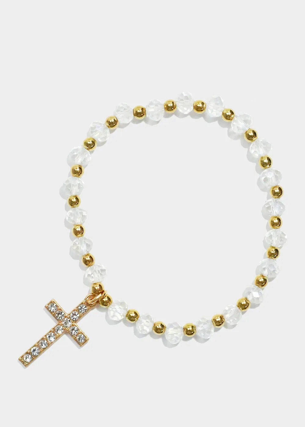 Cross Charm Beaded Bracelet