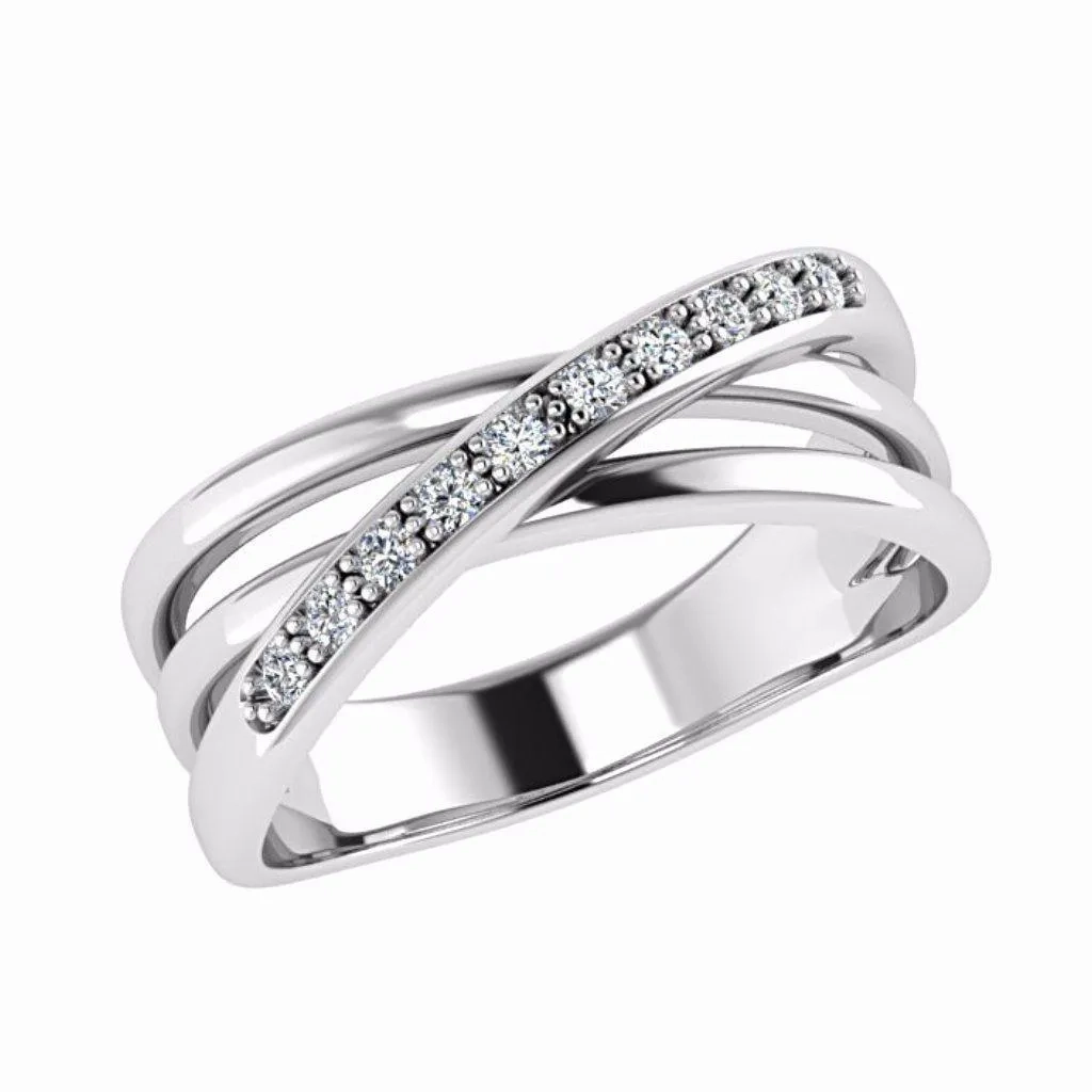 Crossover Diamond Ring 14K Gold