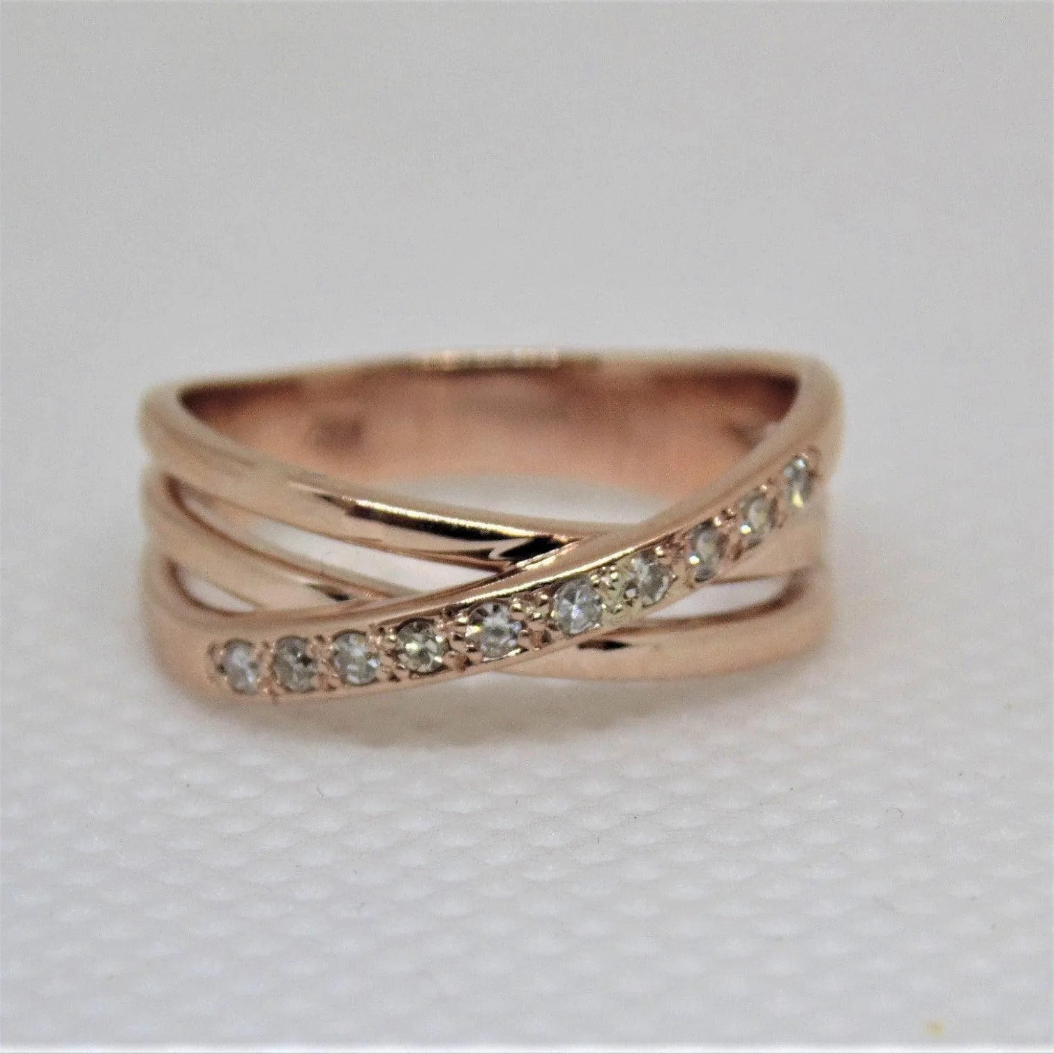Crossover Diamond Ring 14K Rose Gold