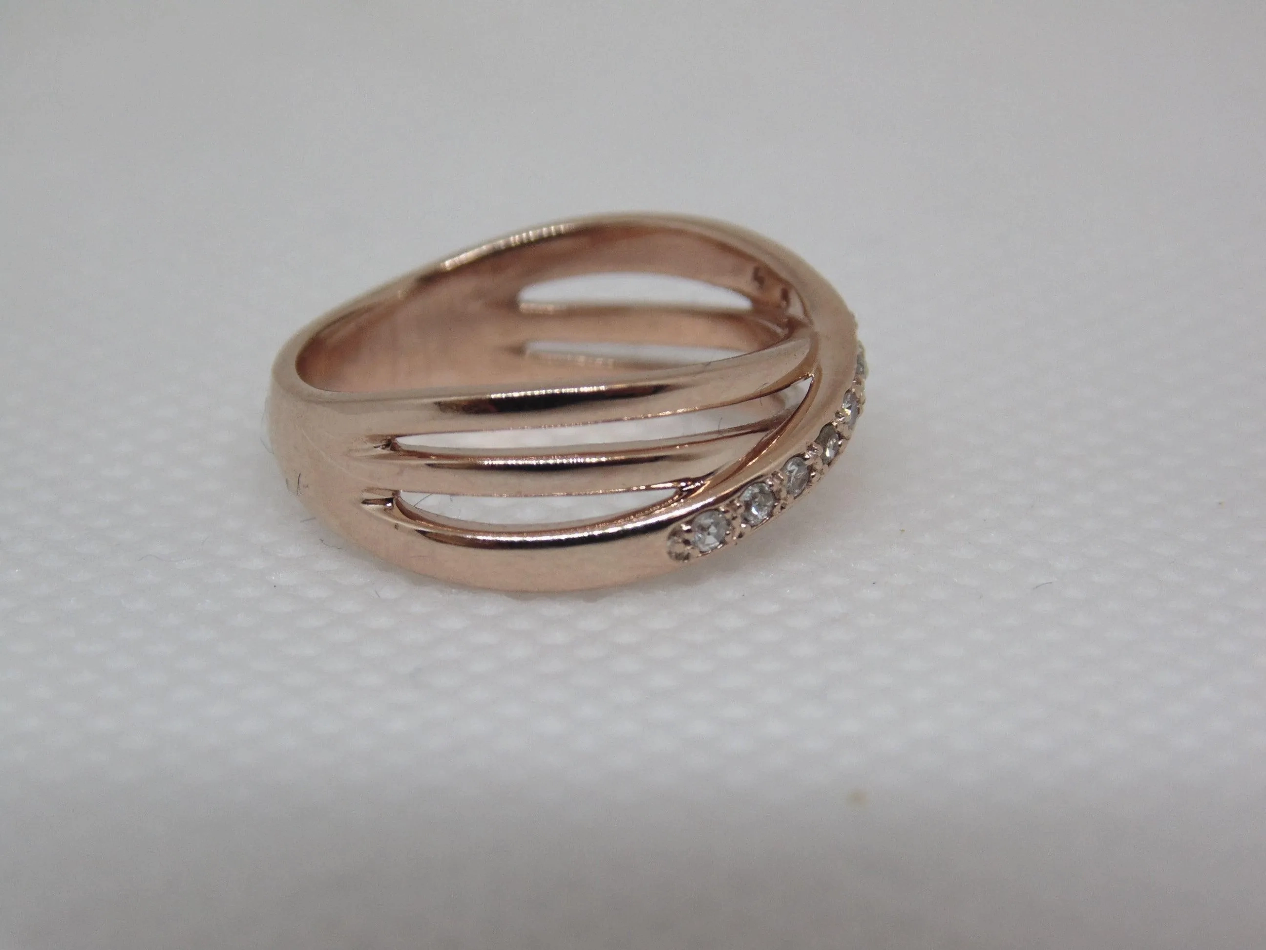 Crossover Diamond Ring 14K Rose Gold