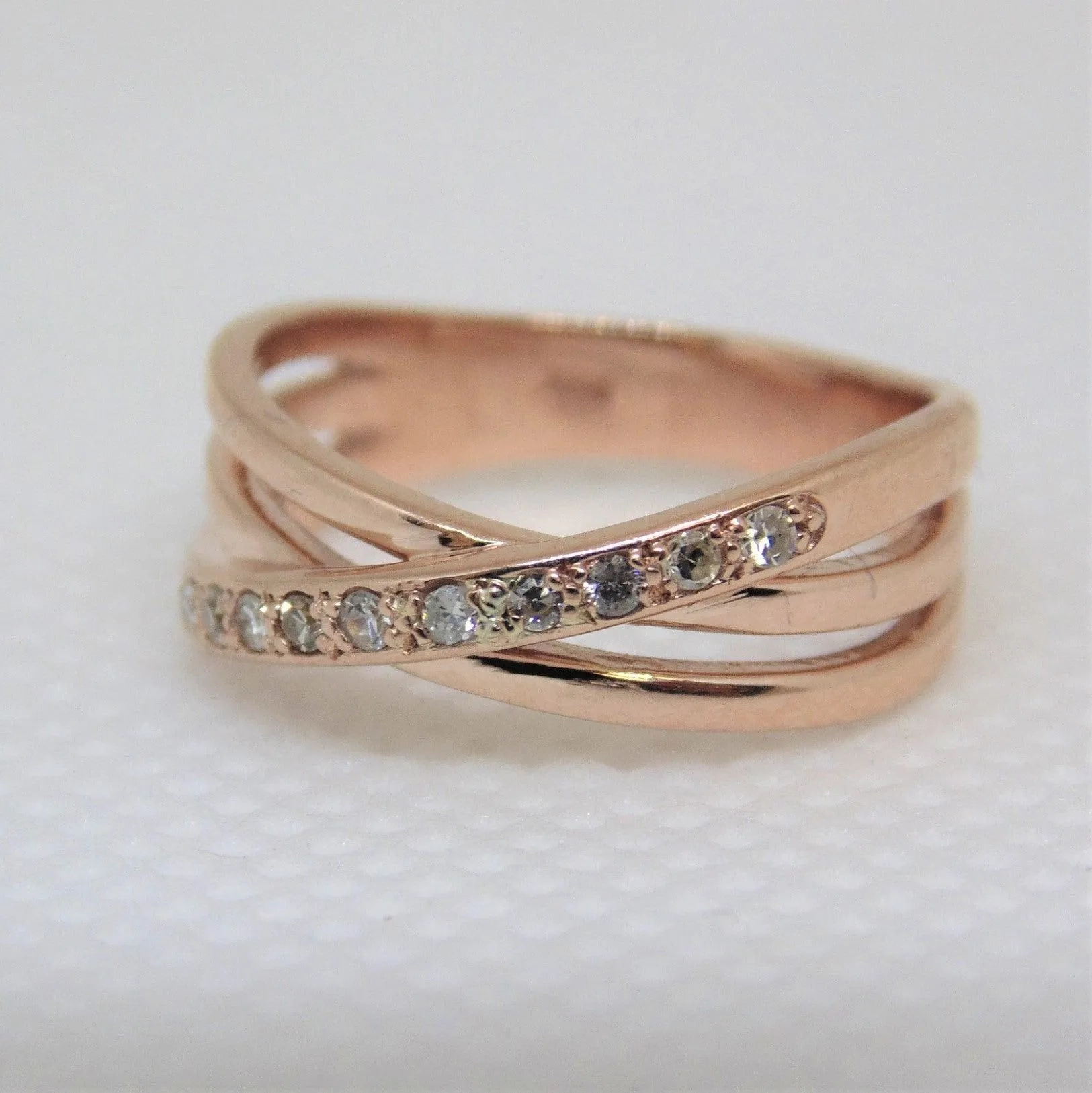 Crossover Diamond Ring 14K Rose Gold