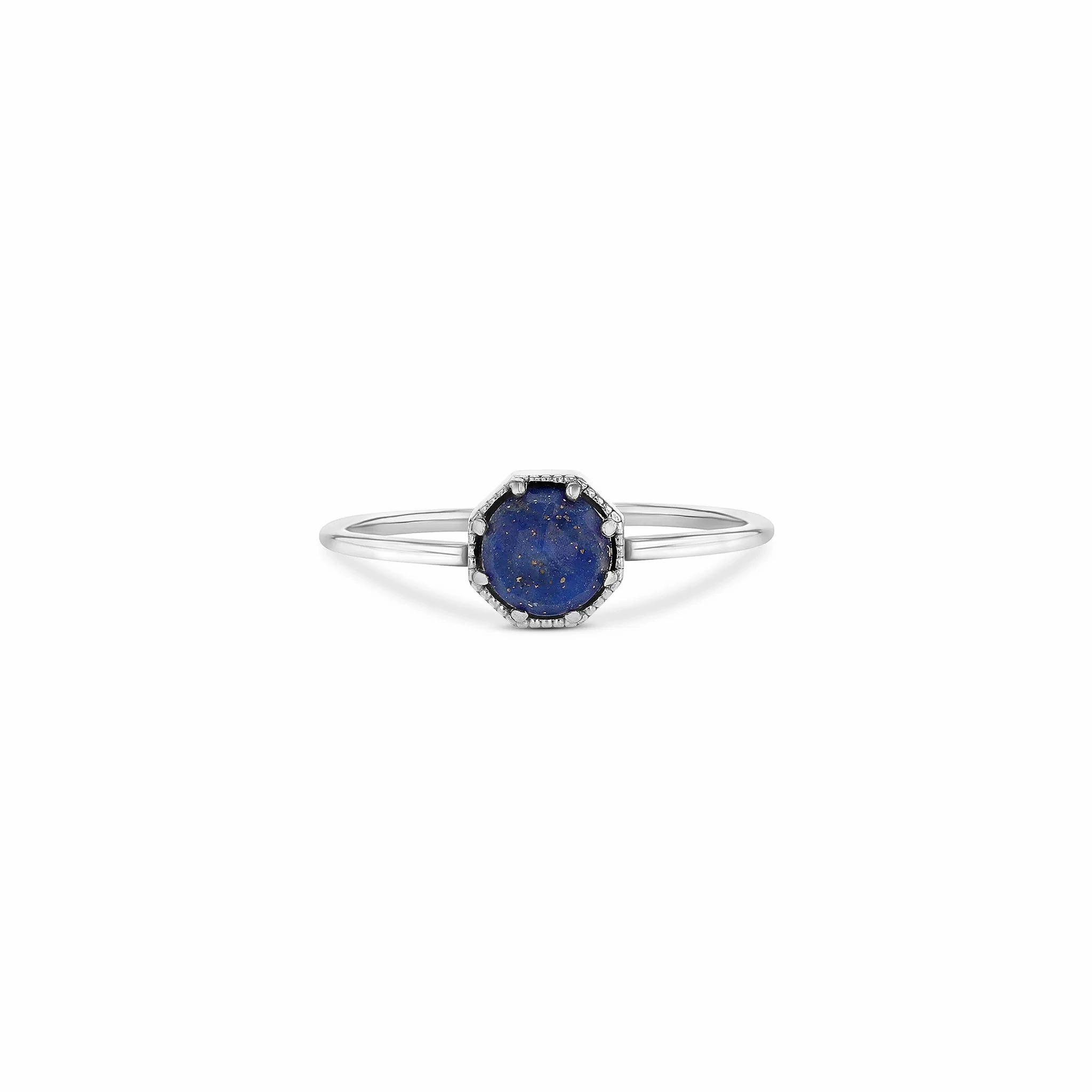 Crown Bezel Lapis Ring