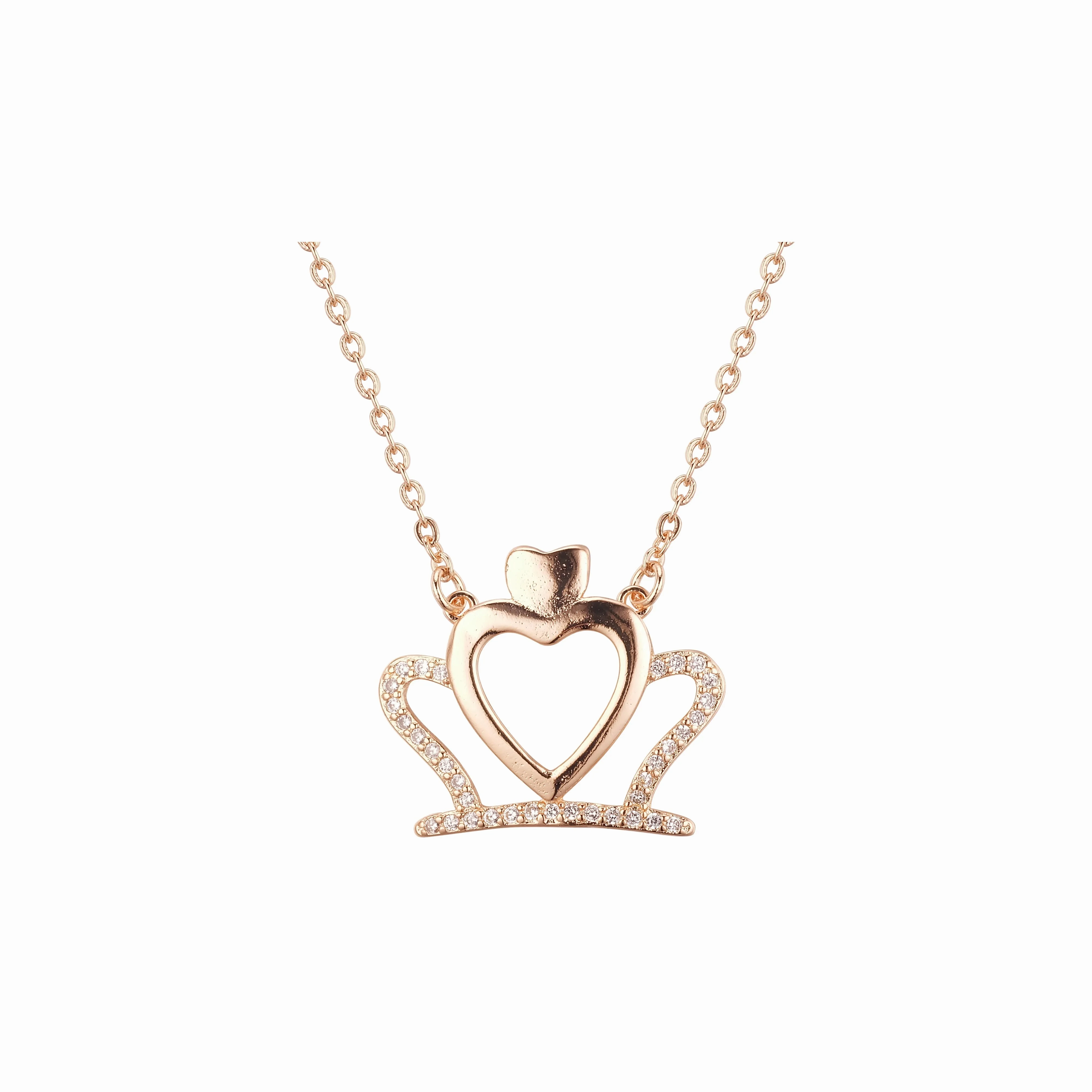 Crown necklaces plated in 14K Gold, Rose Gold