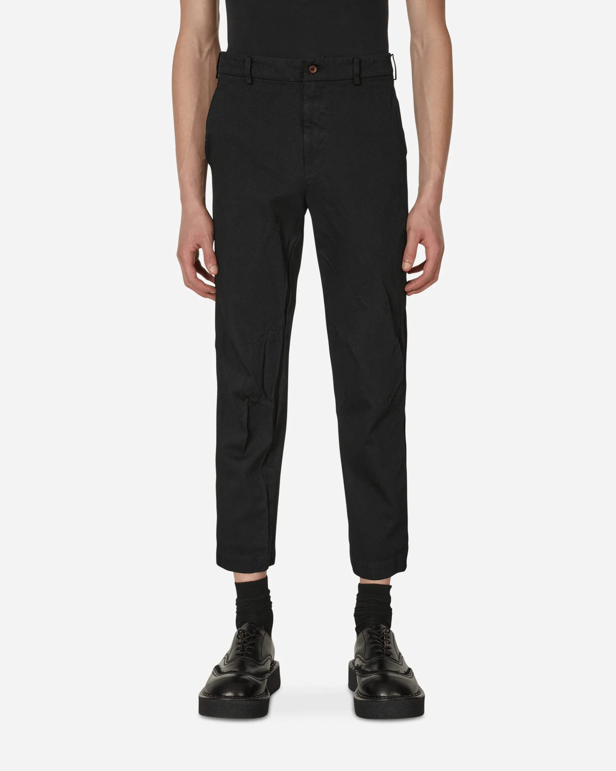 Zerknitterte Polyesterhose Schwarz