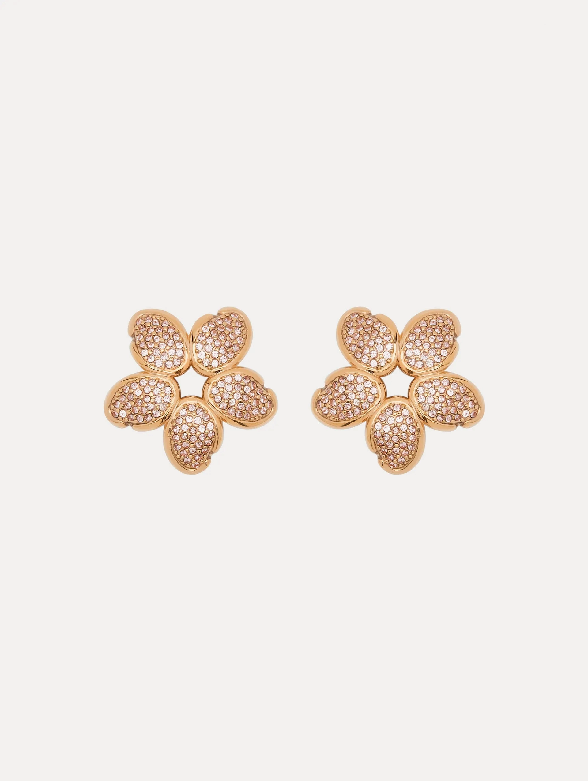 Crystal O Flower Earrings