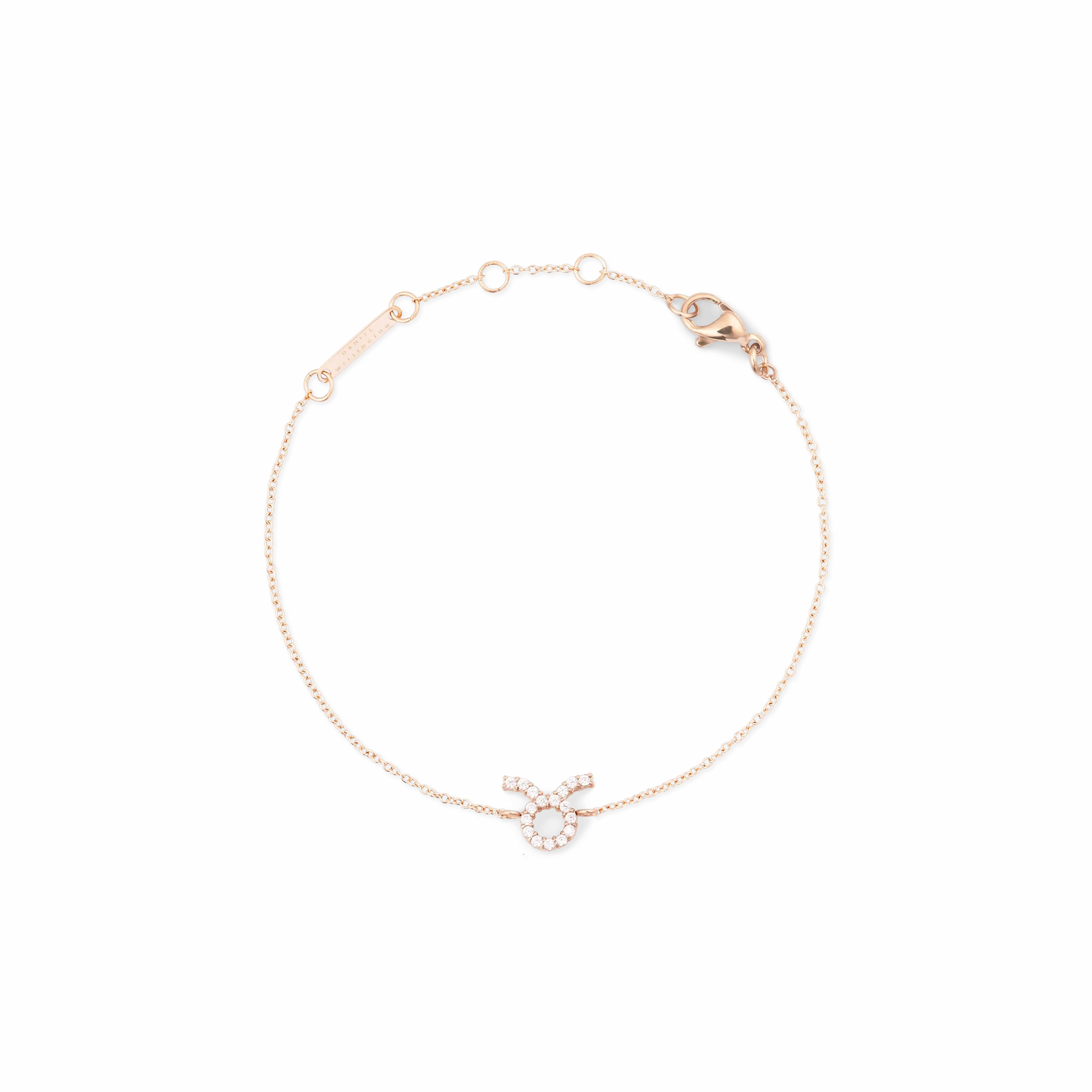 Crystal Zodiac Chain Bracelet Rose Gold