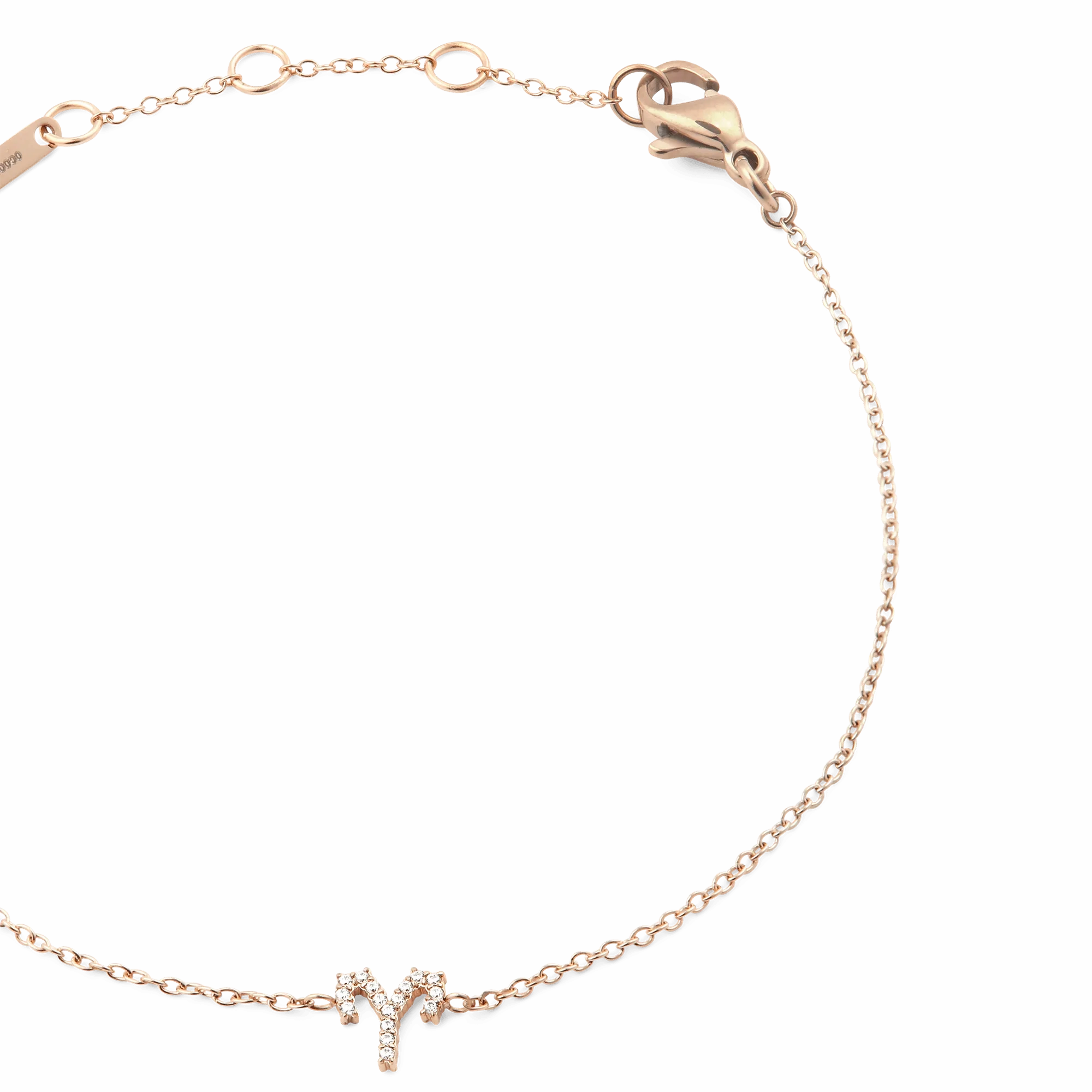 Crystal Zodiac Chain Bracelet Rose Gold