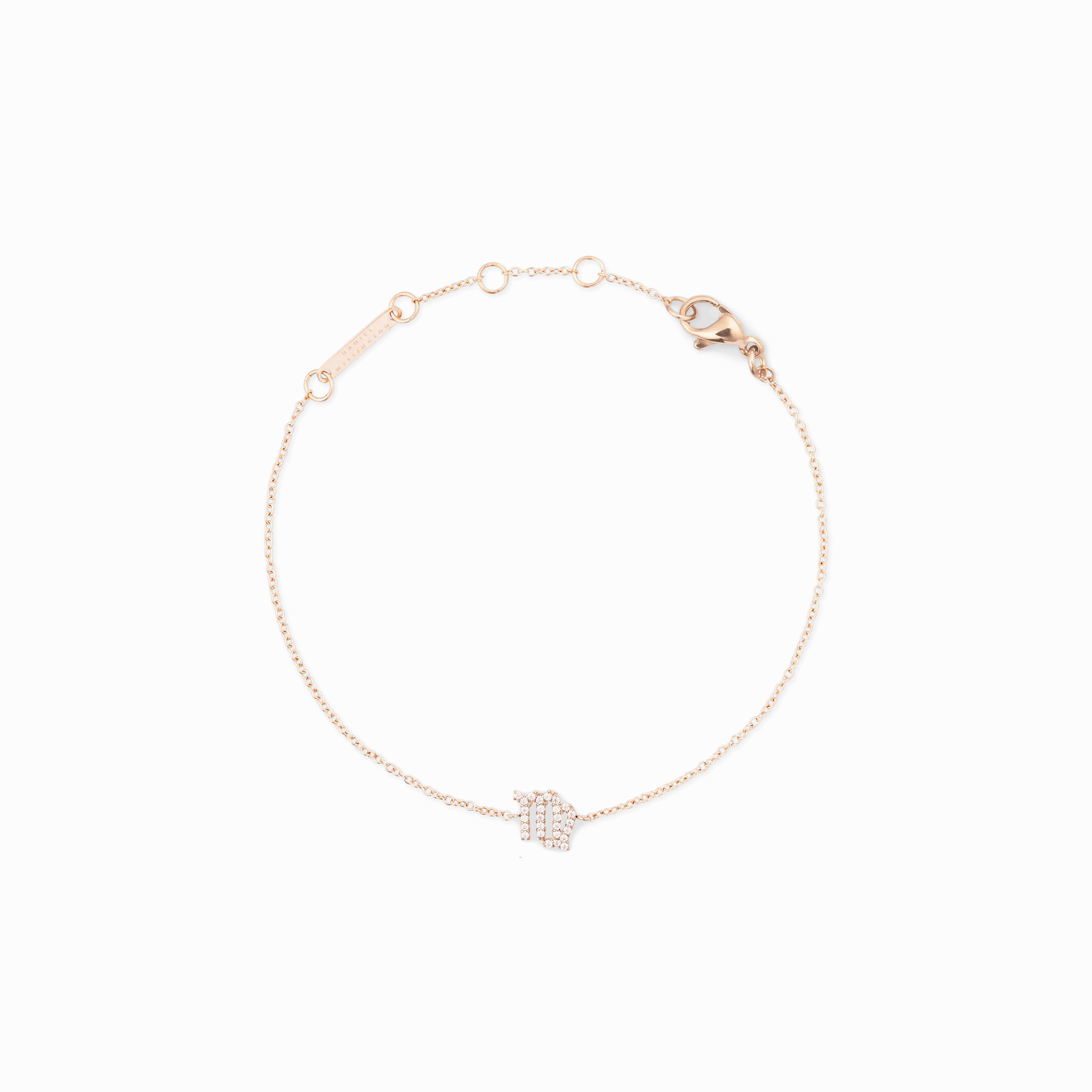 Crystal Zodiac Chain Bracelet Rose Gold
