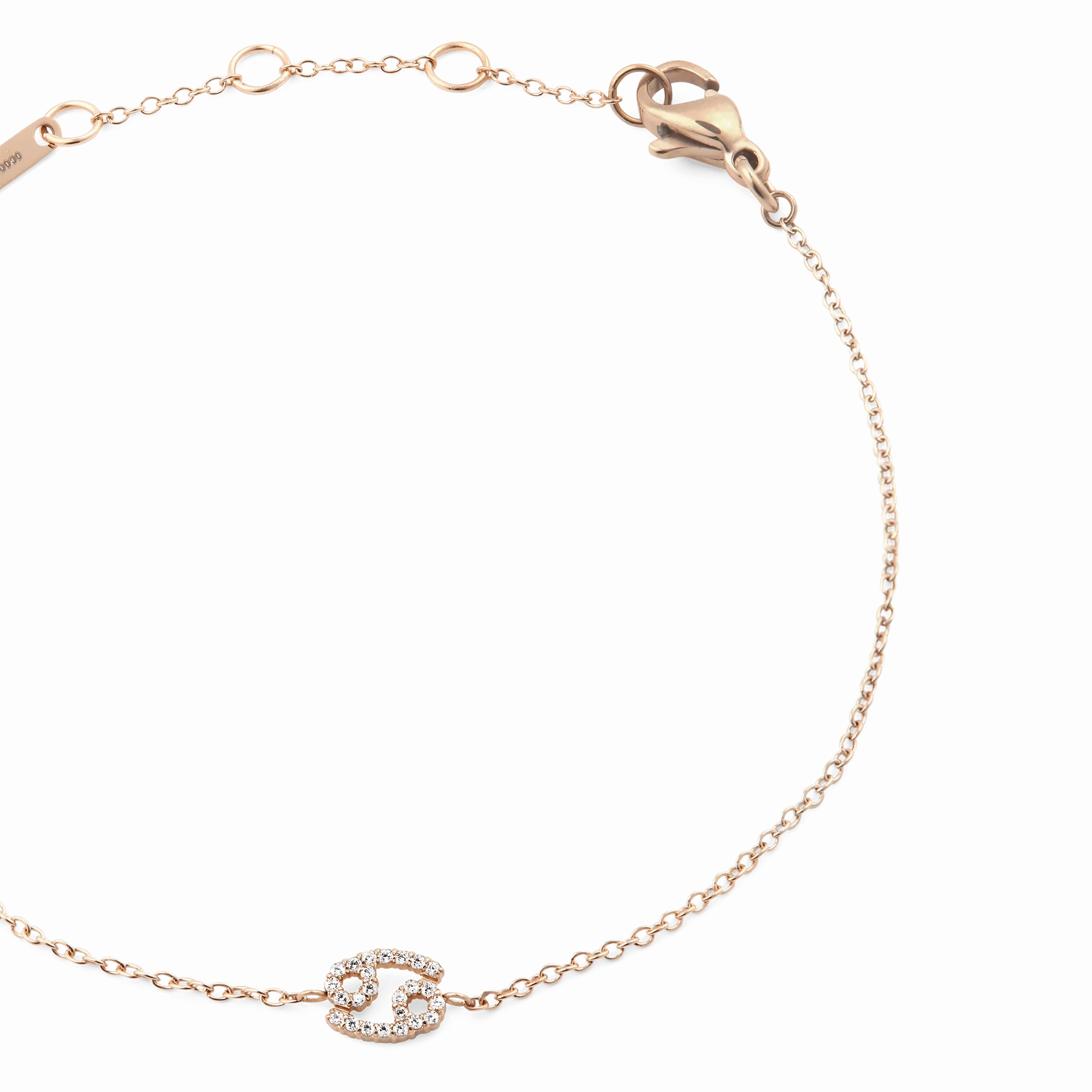 Crystal Zodiac Chain Bracelet Rose Gold