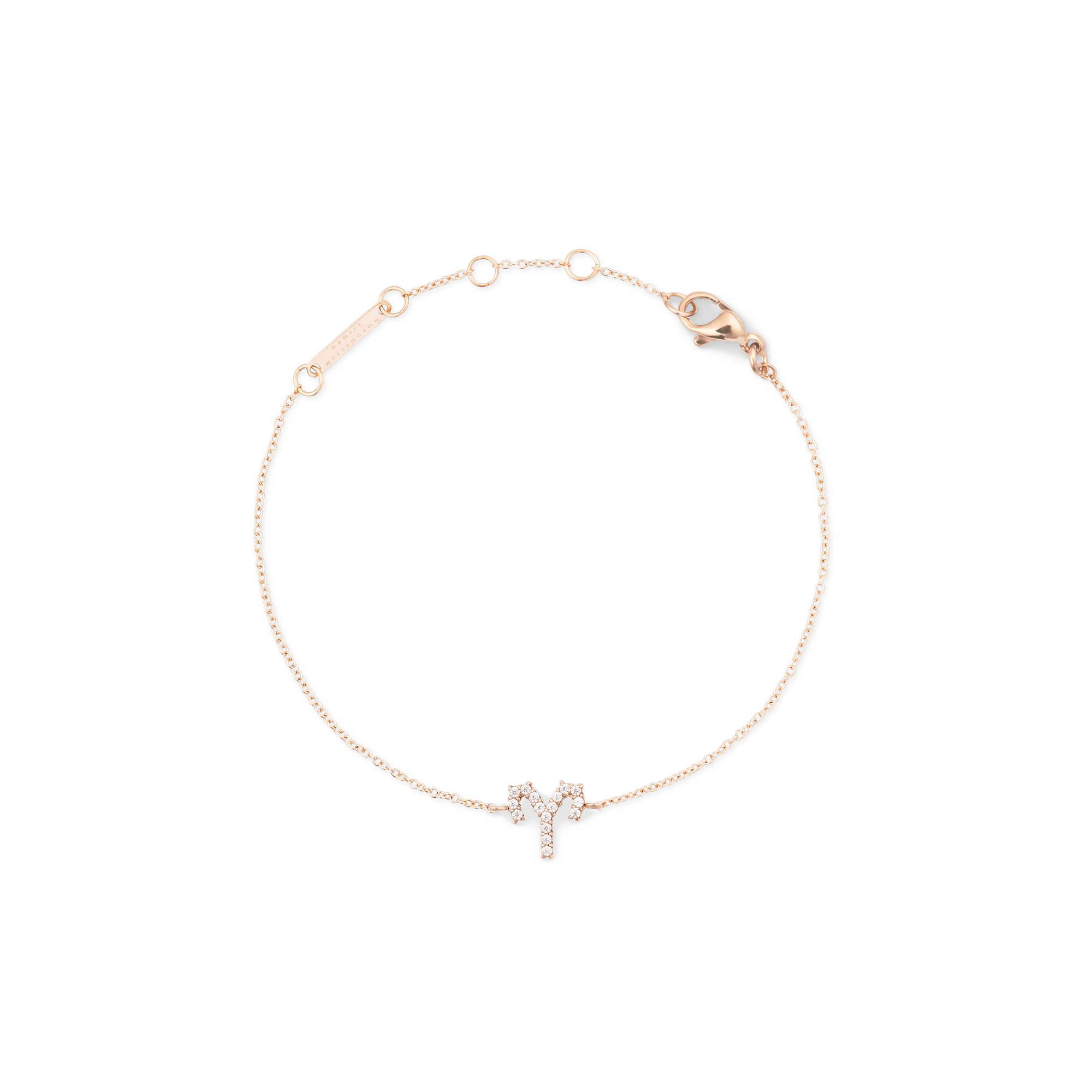 Crystal Zodiac Chain Bracelet Rose Gold