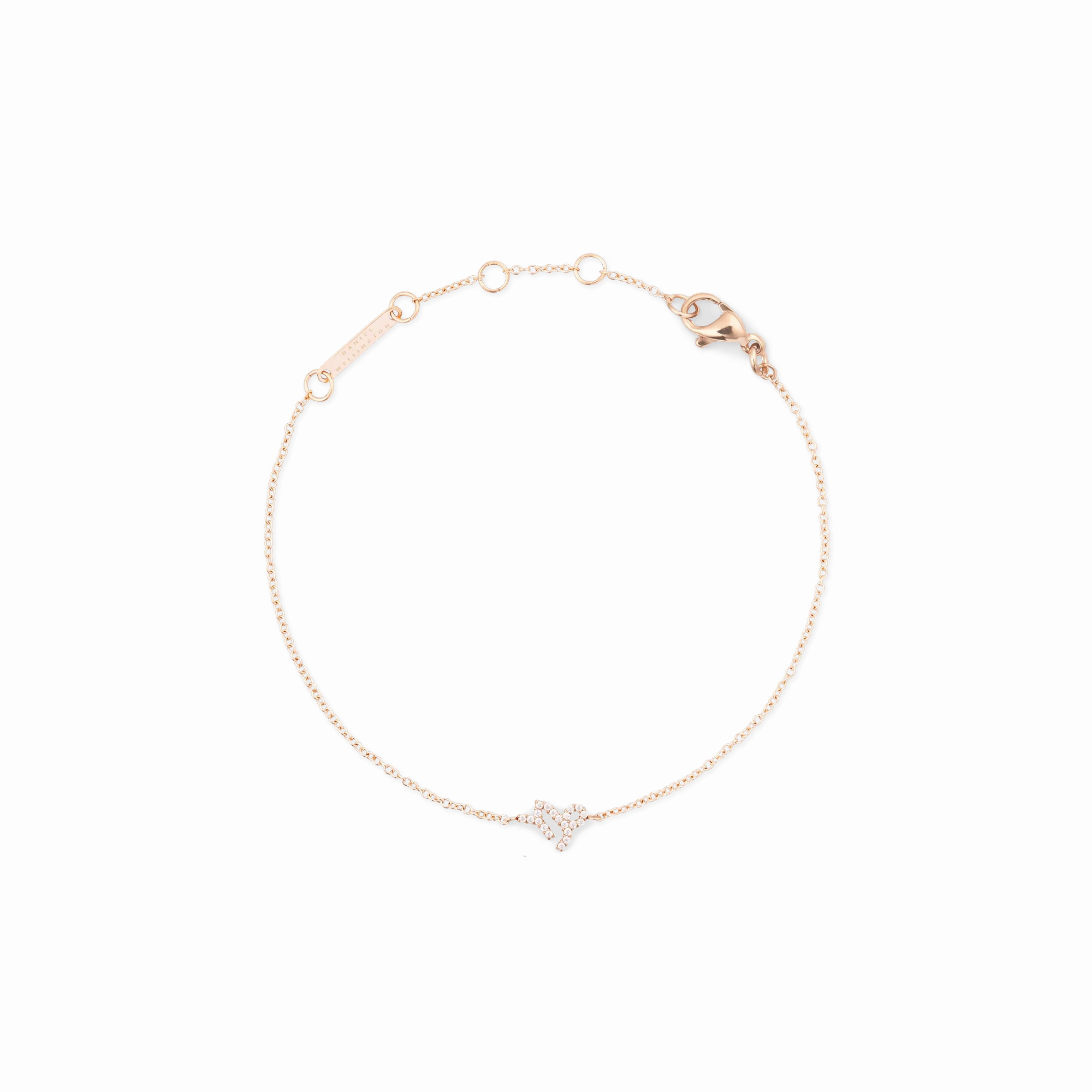 Crystal Zodiac Chain Bracelet Rose Gold