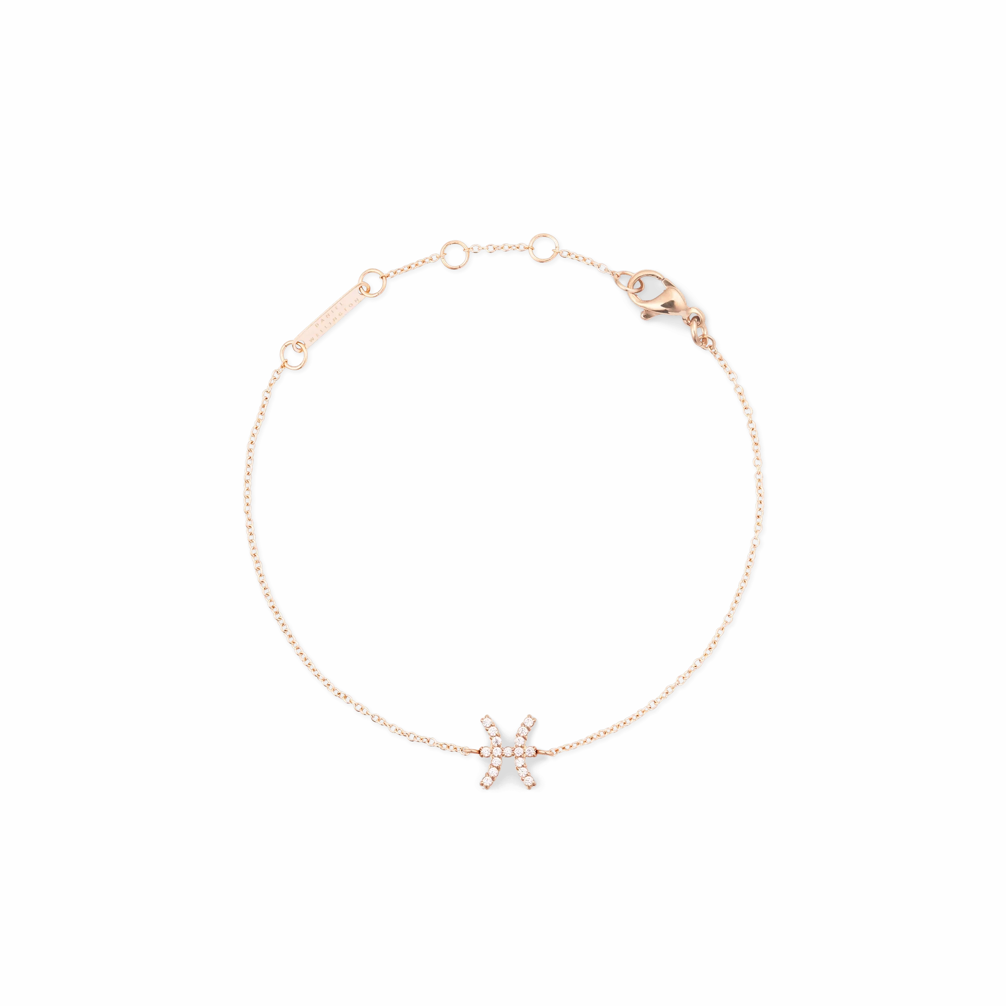 Crystal Zodiac Chain Bracelet Rose Gold