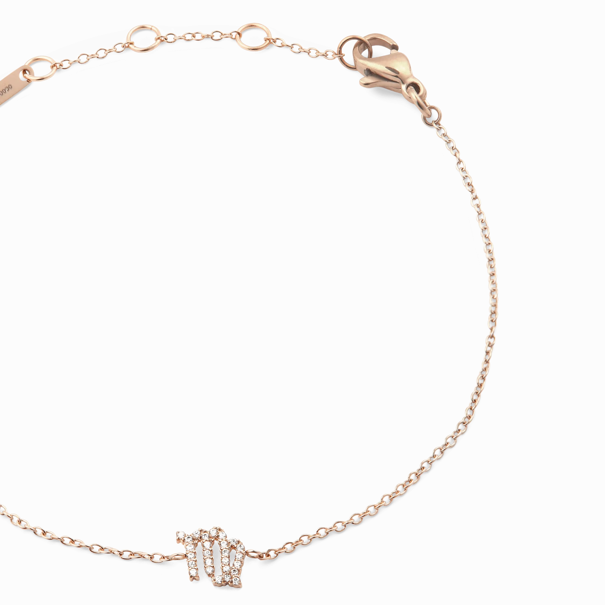Crystal Zodiac Chain Bracelet Rose Gold