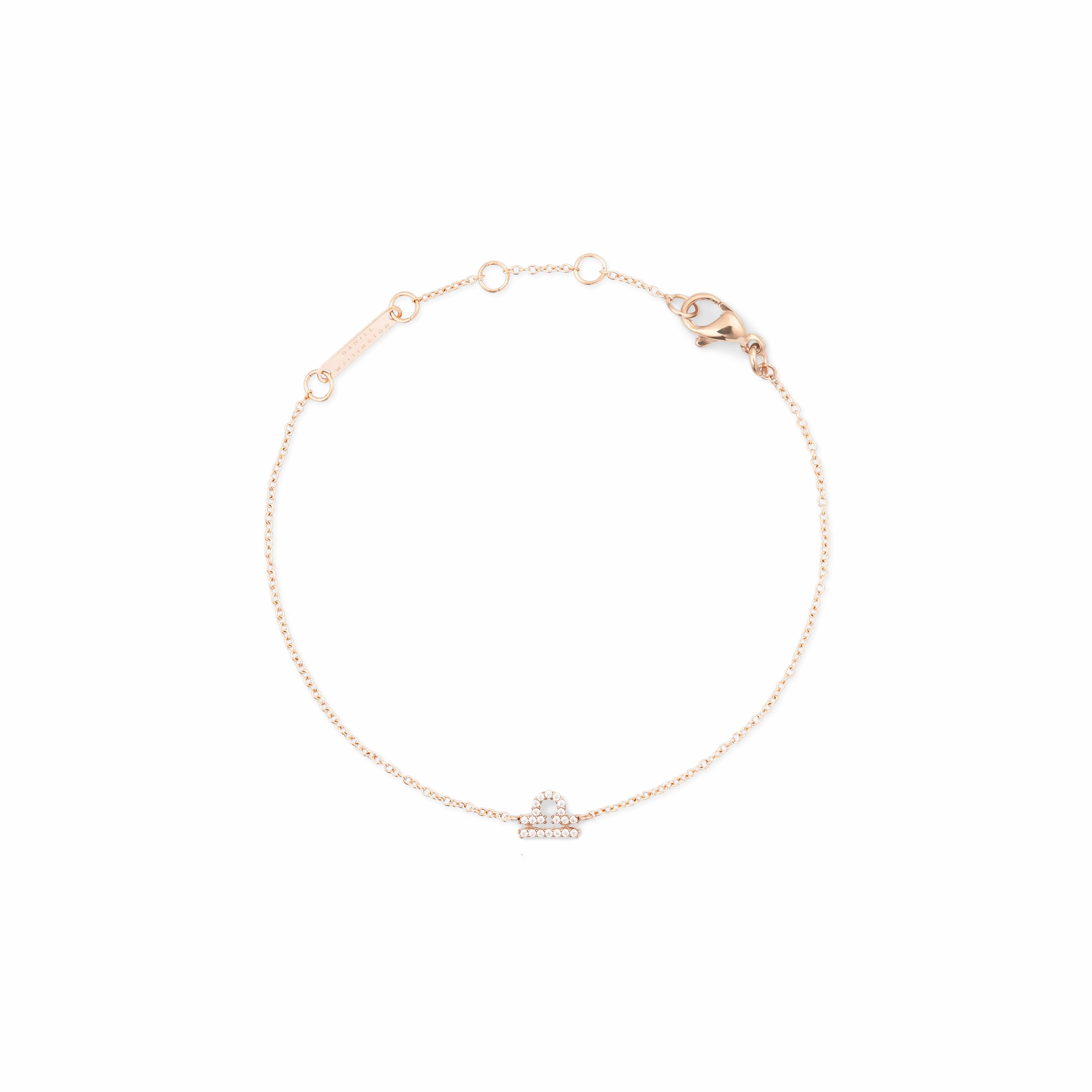 Crystal Zodiac Chain Bracelet Rose Gold