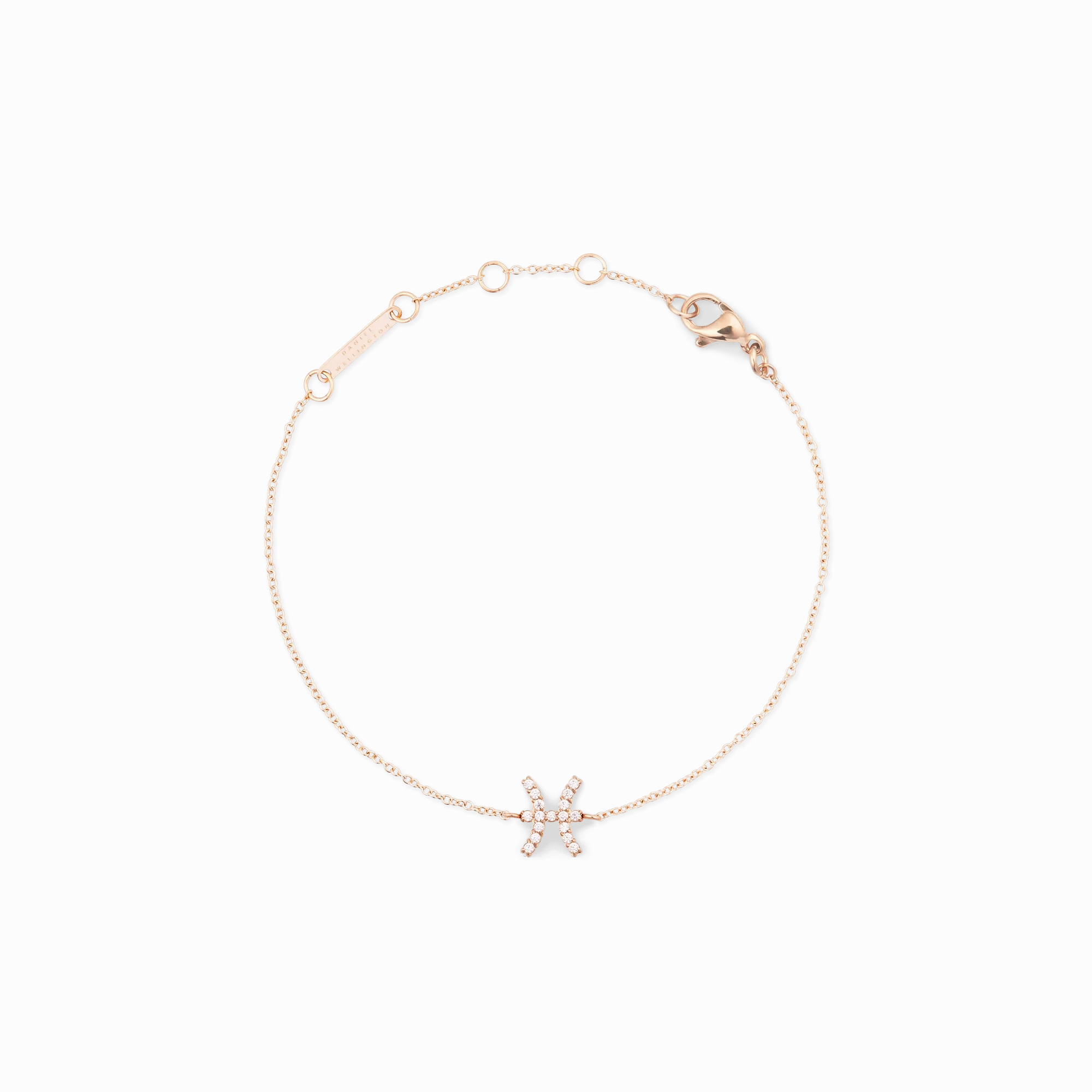 Crystal Zodiac Chain Bracelet Rose Gold