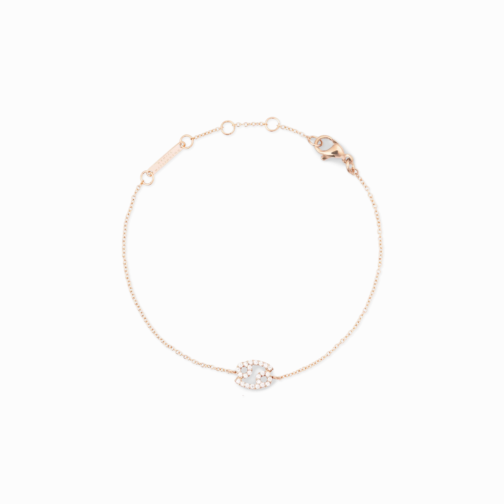 Crystal Zodiac Chain Bracelet Rose Gold