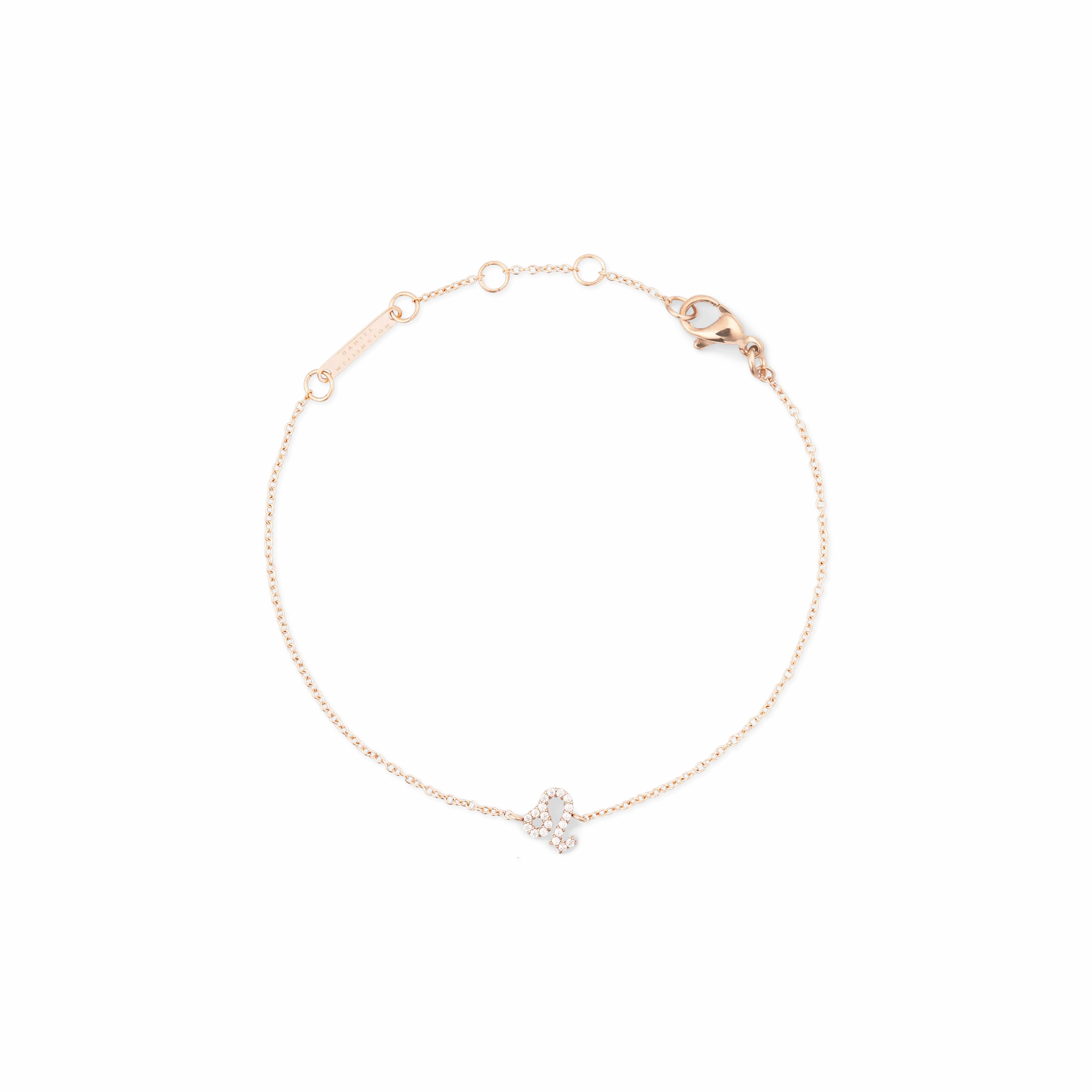 Crystal Zodiac Chain Bracelet Rose Gold