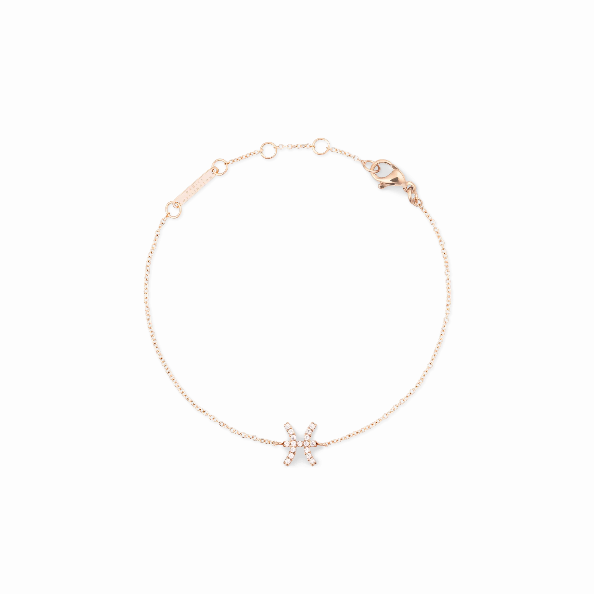 Crystal Zodiac Chain Bracelet Rose Gold