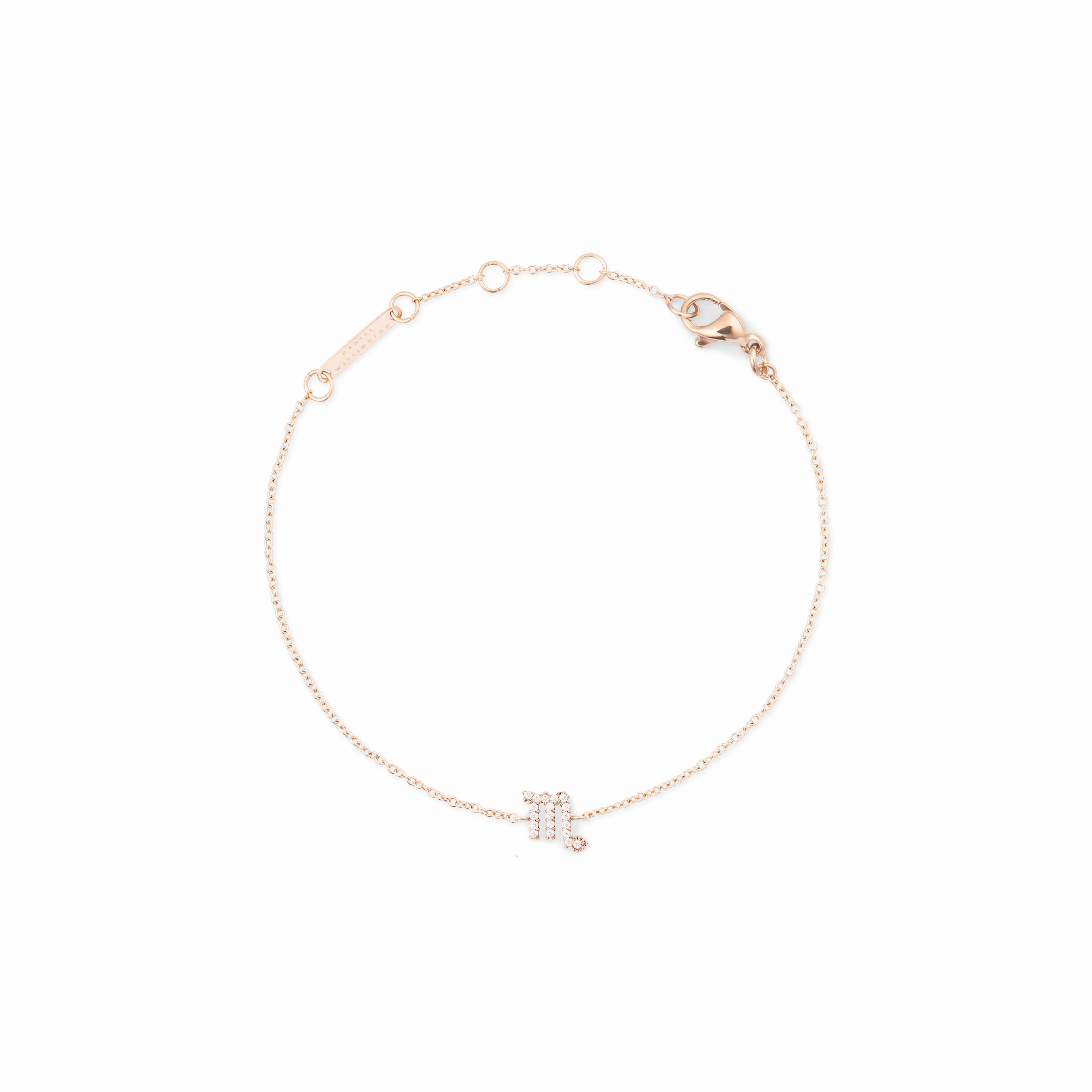 Crystal Zodiac Chain Bracelet Rose Gold
