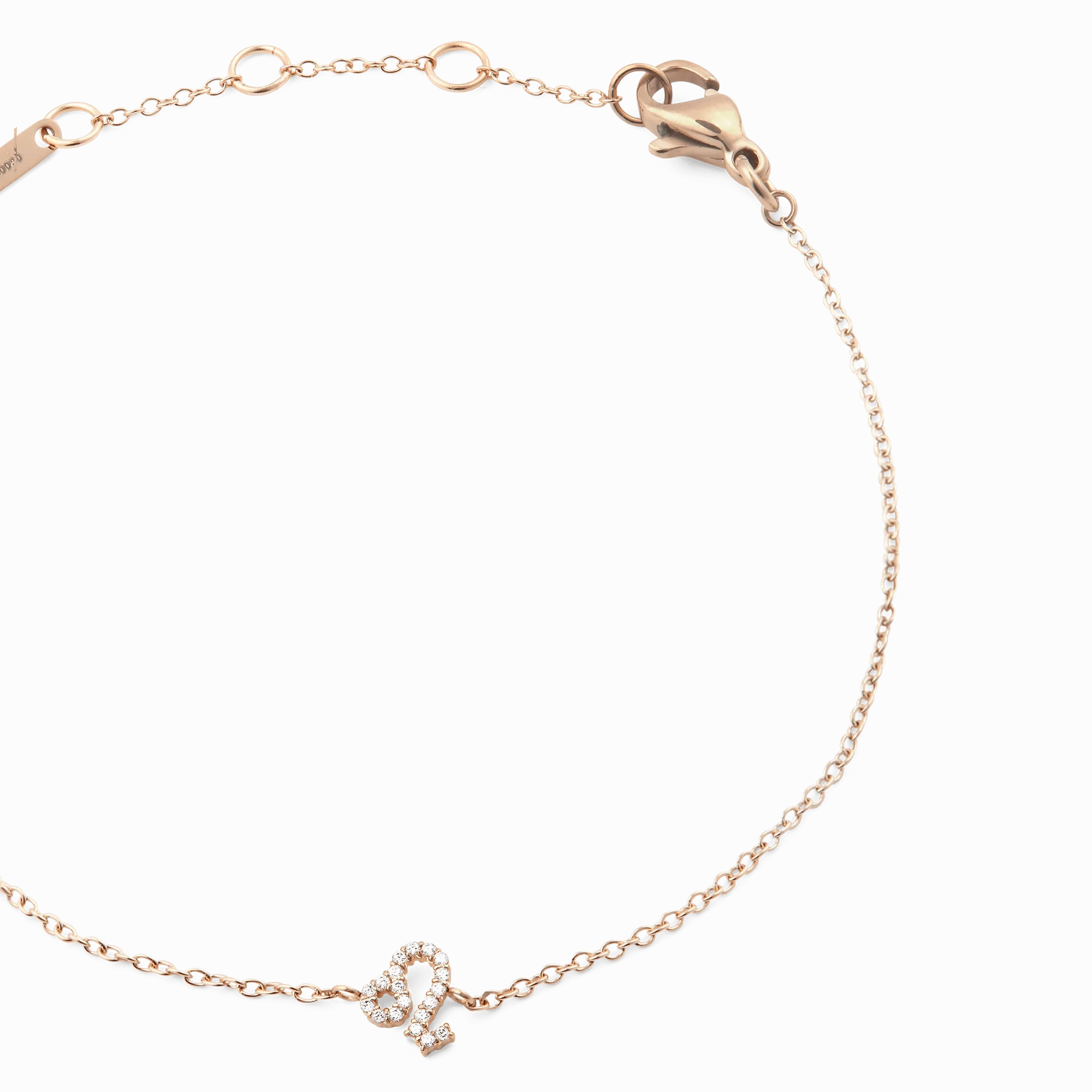 Crystal Zodiac Chain Bracelet Rose Gold