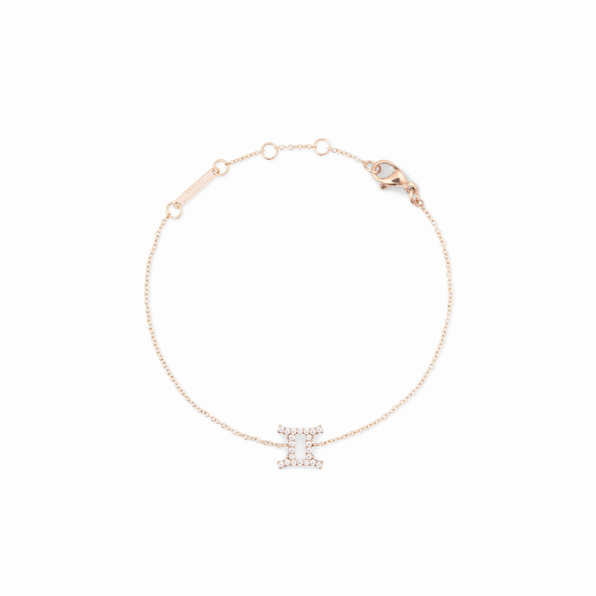 Crystal Zodiac Chain Bracelet Rose Gold