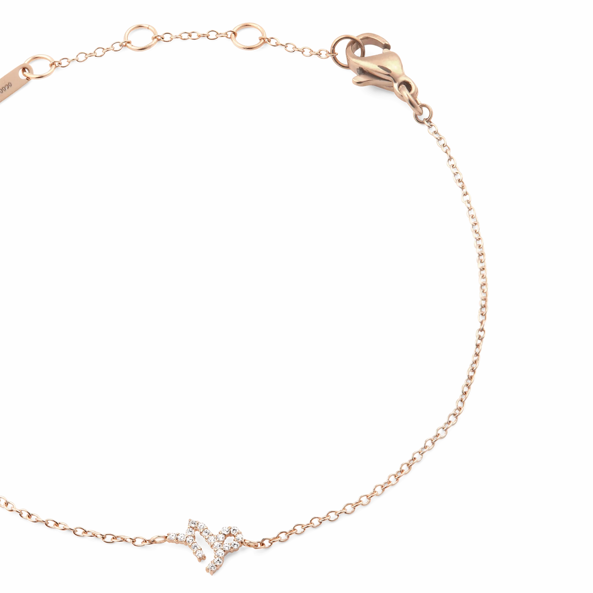 Crystal Zodiac Chain Bracelet Rose Gold