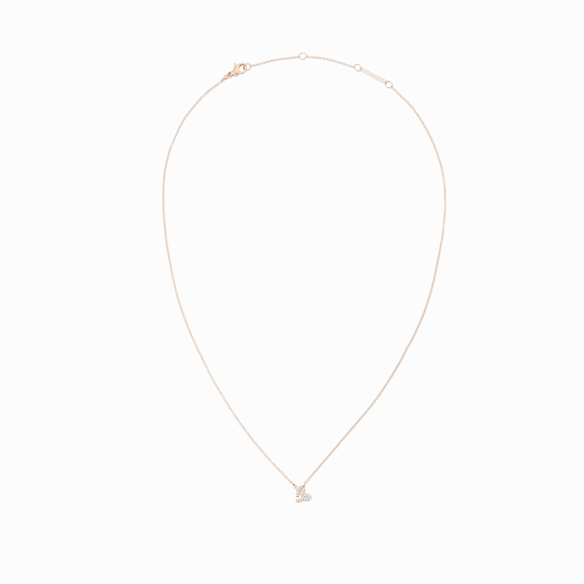 Crystal Zodiac Chain Necklace Rose Gold