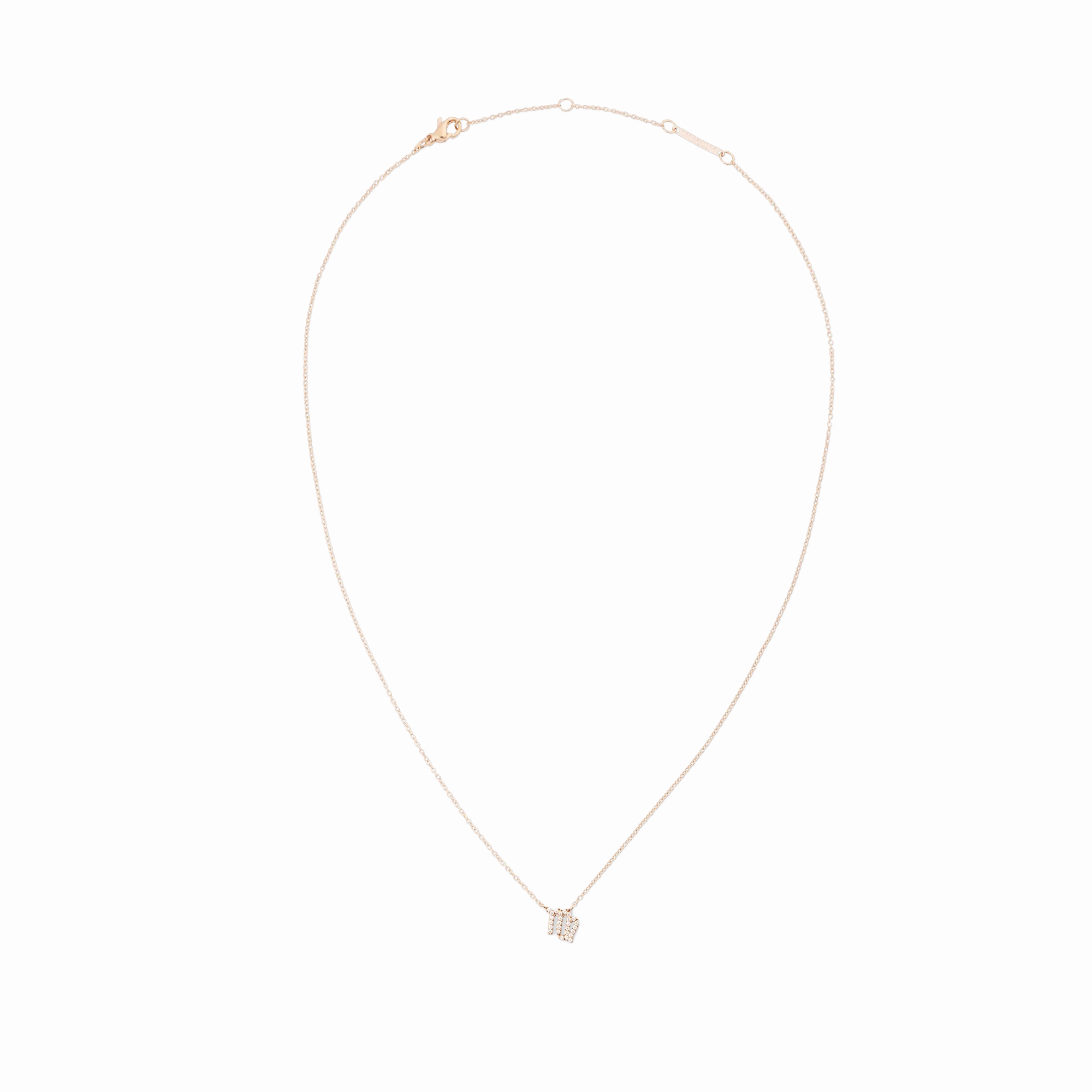 Crystal Zodiac Chain Necklace Rose Gold