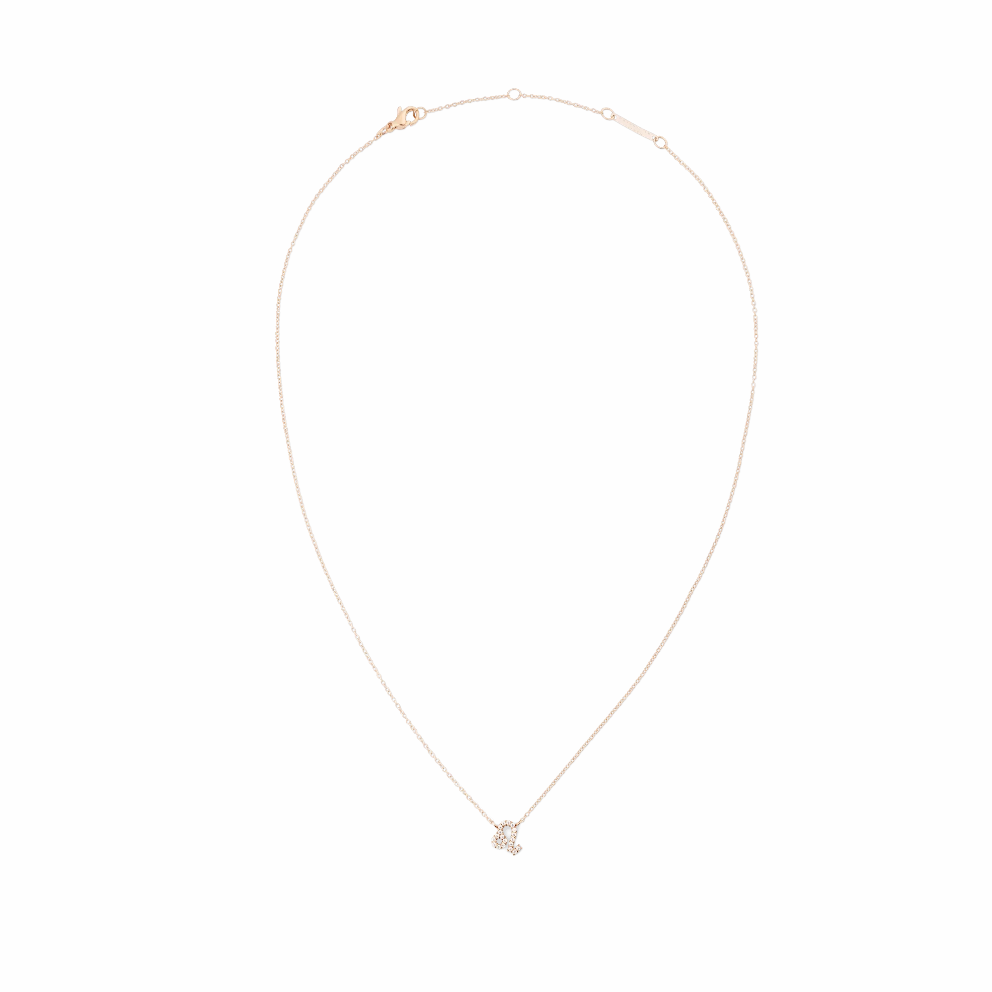 Crystal Zodiac Chain Necklace Rose Gold