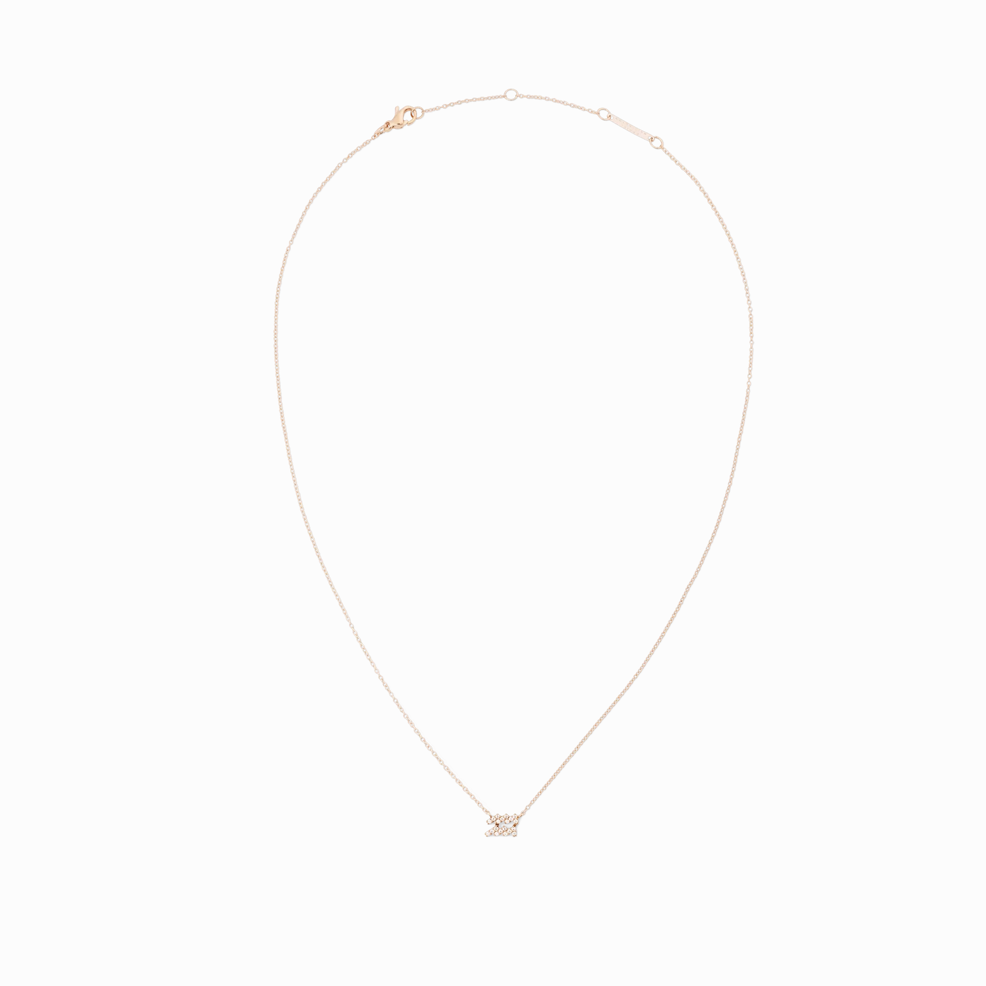 Crystal Zodiac Chain Necklace Rose Gold
