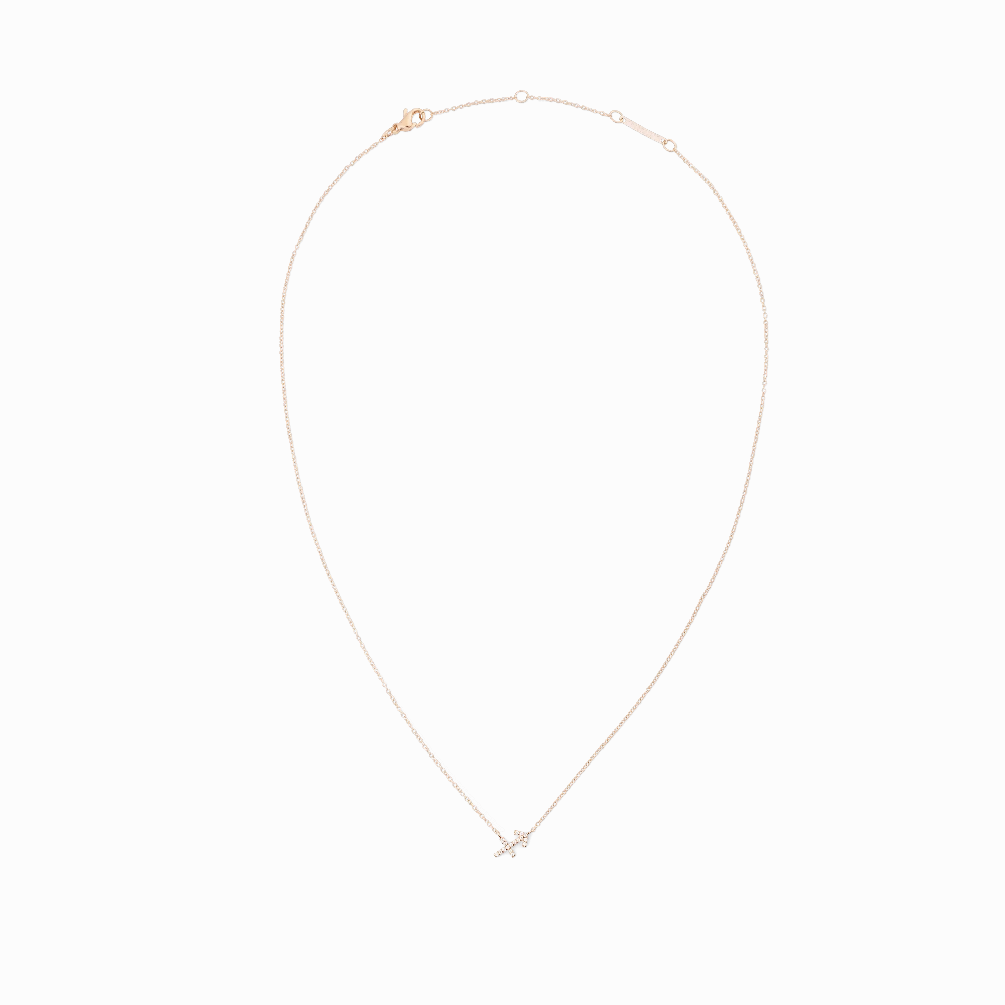 Crystal Zodiac Chain Necklace Rose Gold
