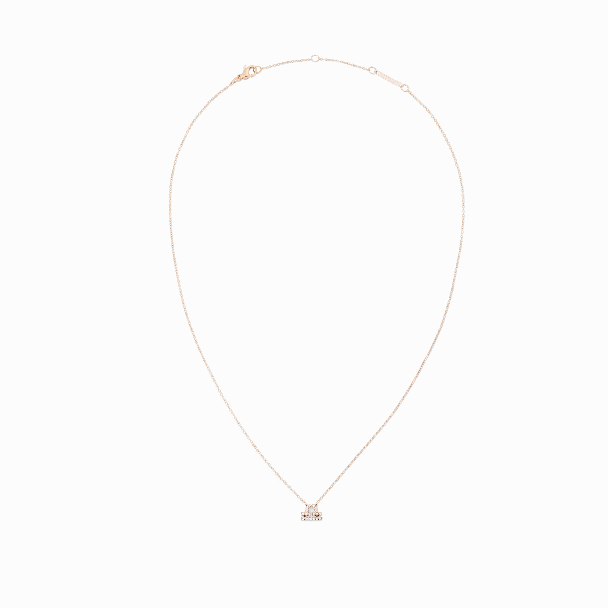 Crystal Zodiac Chain Necklace Rose Gold
