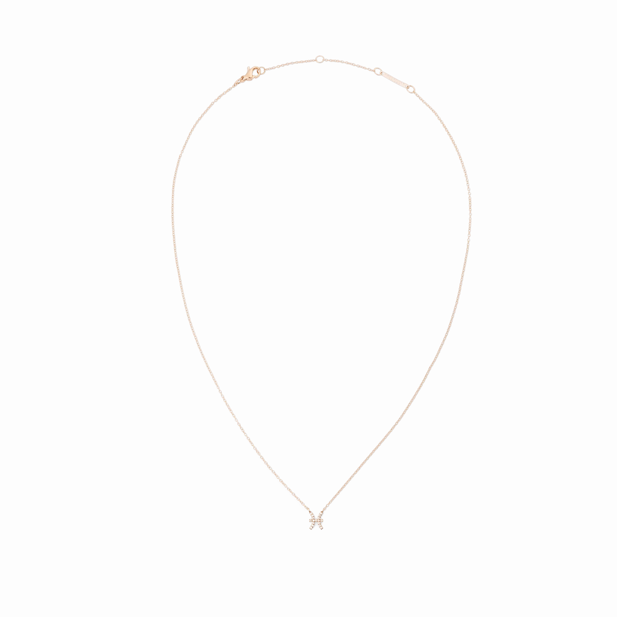 Crystal Zodiac Chain Necklace Rose Gold