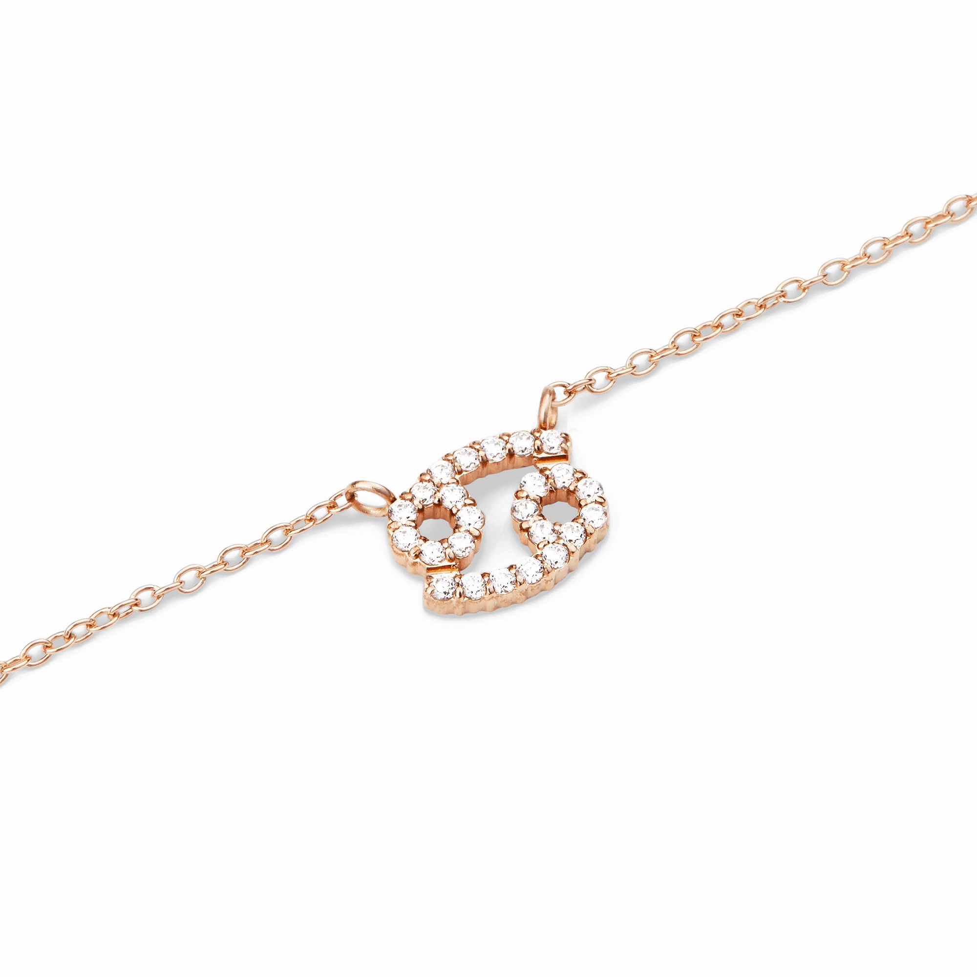 Crystal Zodiac Chain Necklace Rose Gold