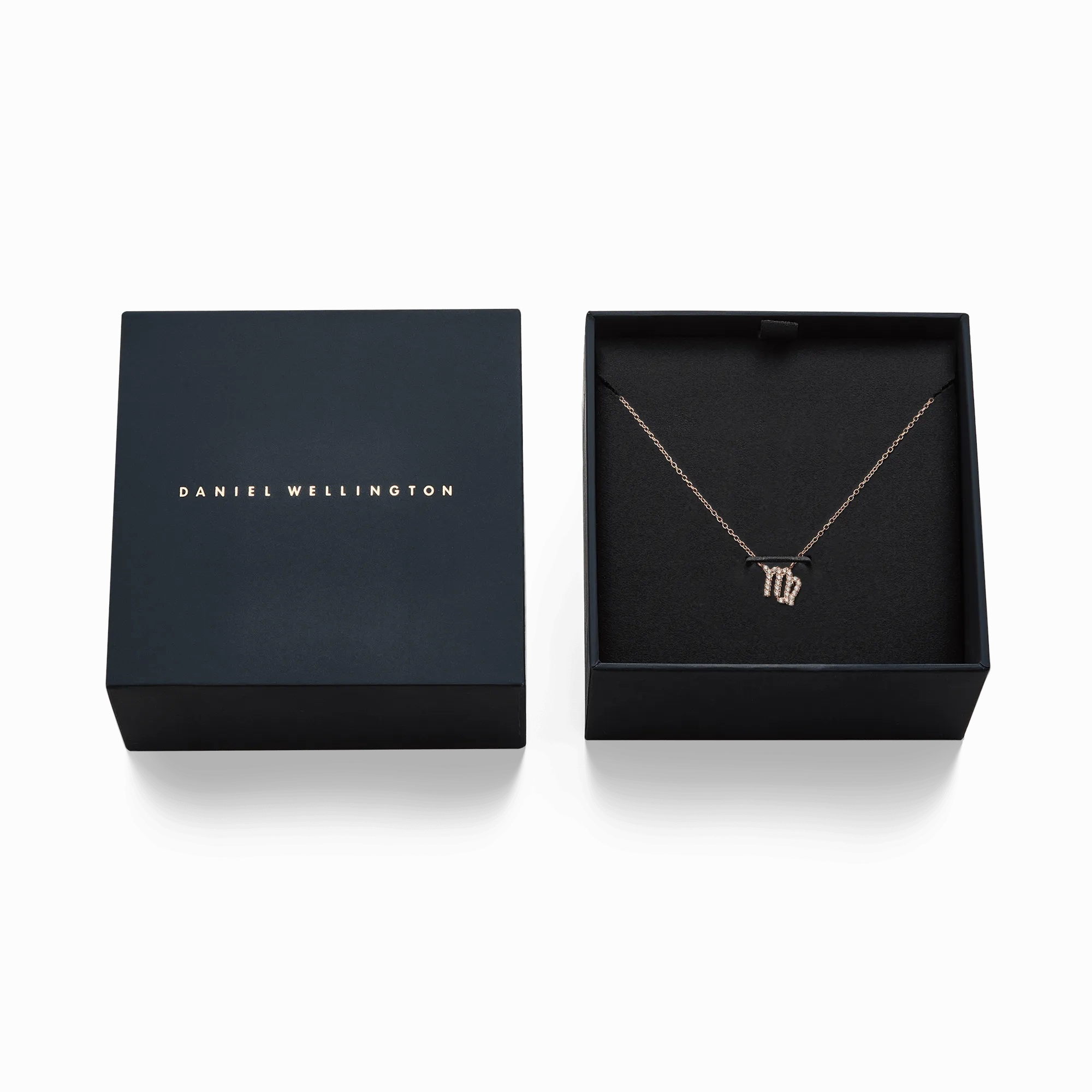 Crystal Zodiac Chain Necklace Rose Gold